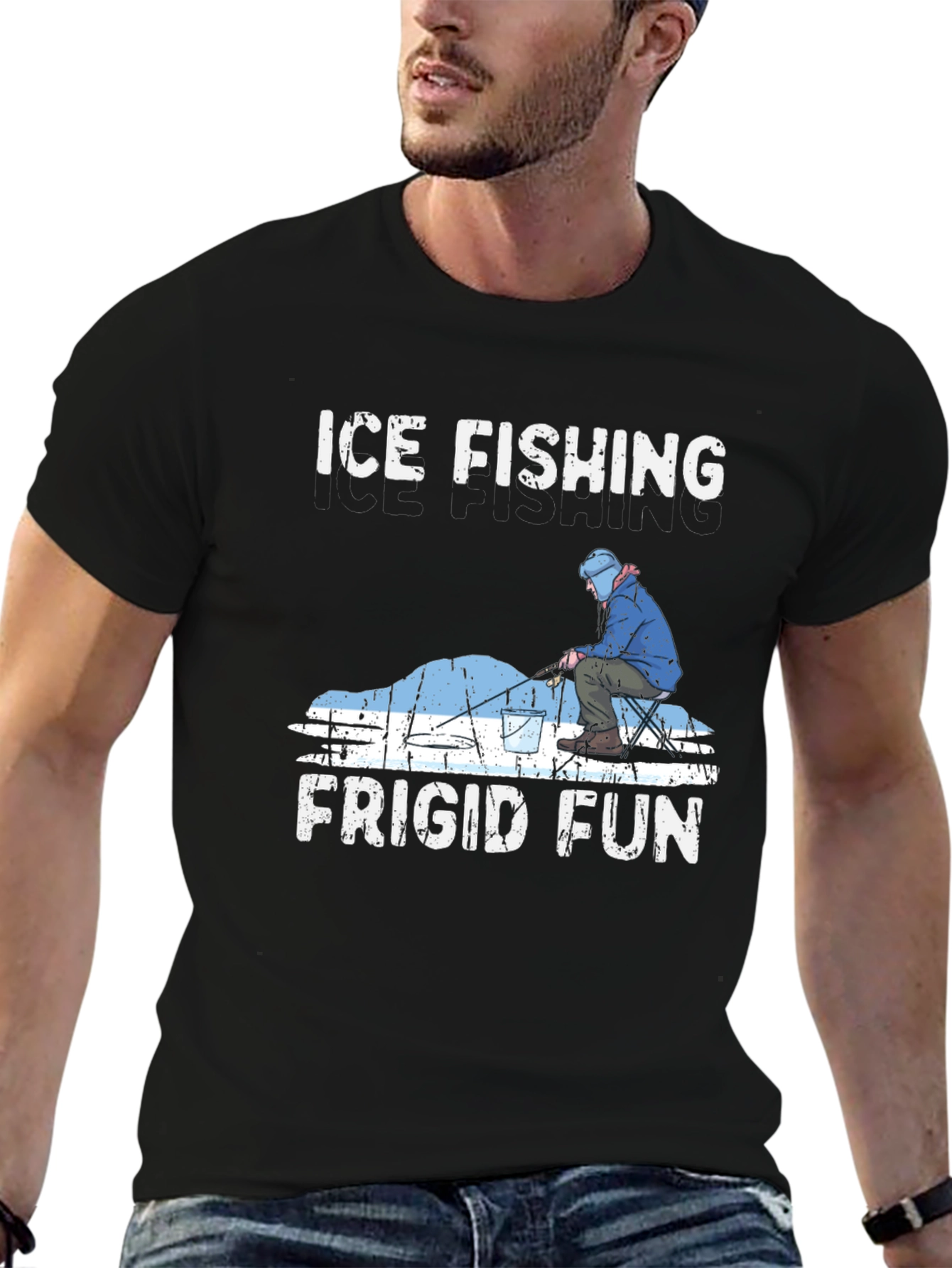 Ice Fishing Frigid Fun Graphic T-Shirt