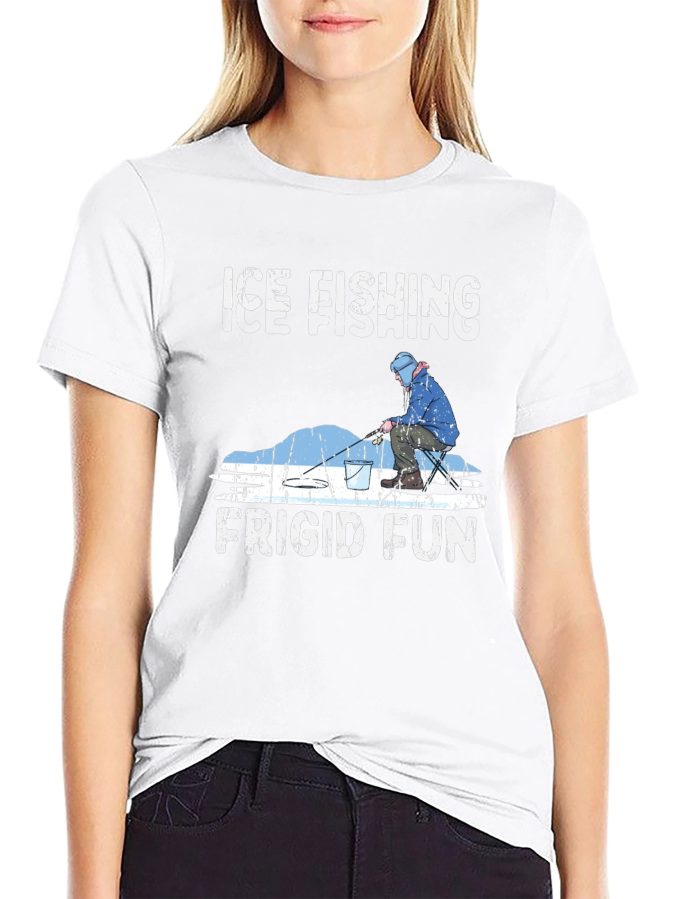 Ice Fishing Frigid Fun Graphic T-Shirt