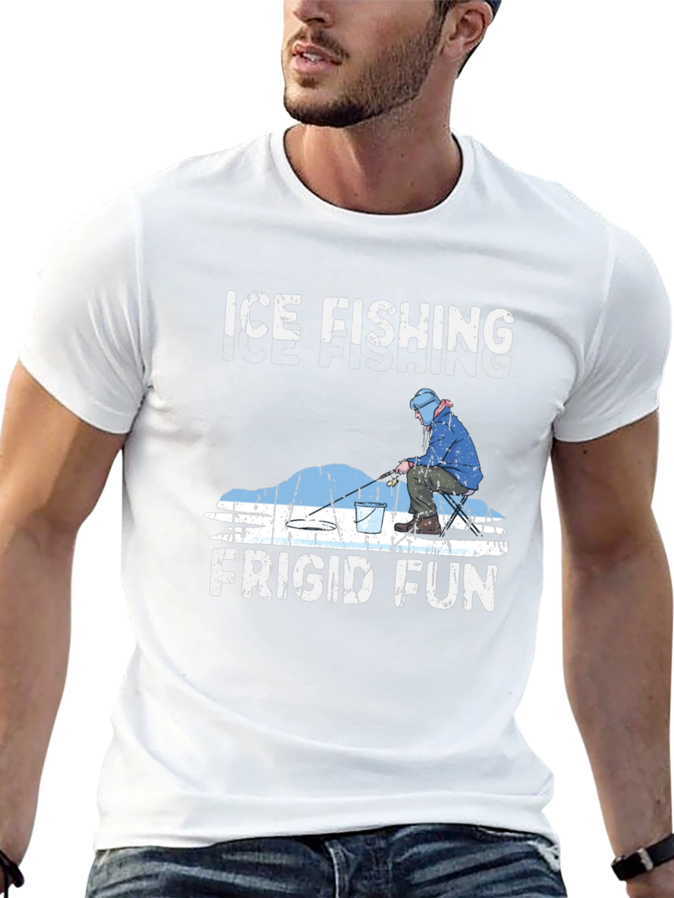 Ice Fishing Frigid Fun Graphic T-Shirt