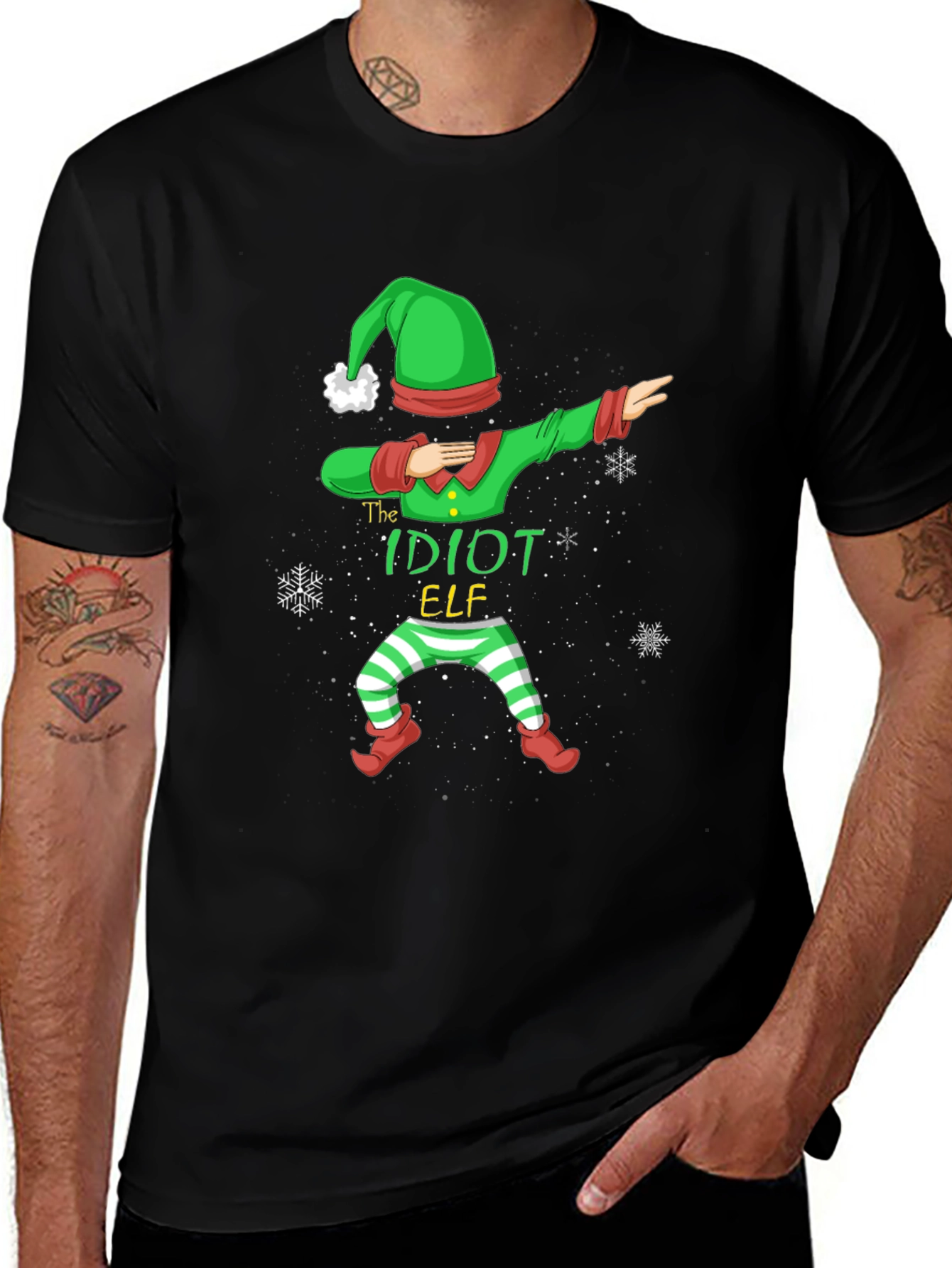 The Idiot Elf Dabbing Christmas T-Shirt