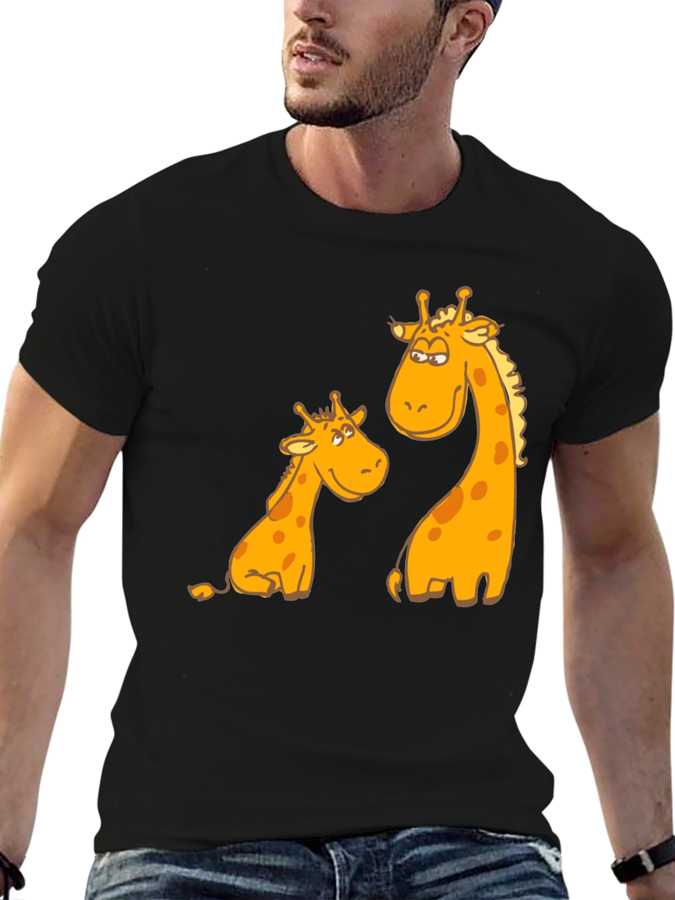 Giraffe Graphic Tee - Unique Animal Cartoon T-Shirt