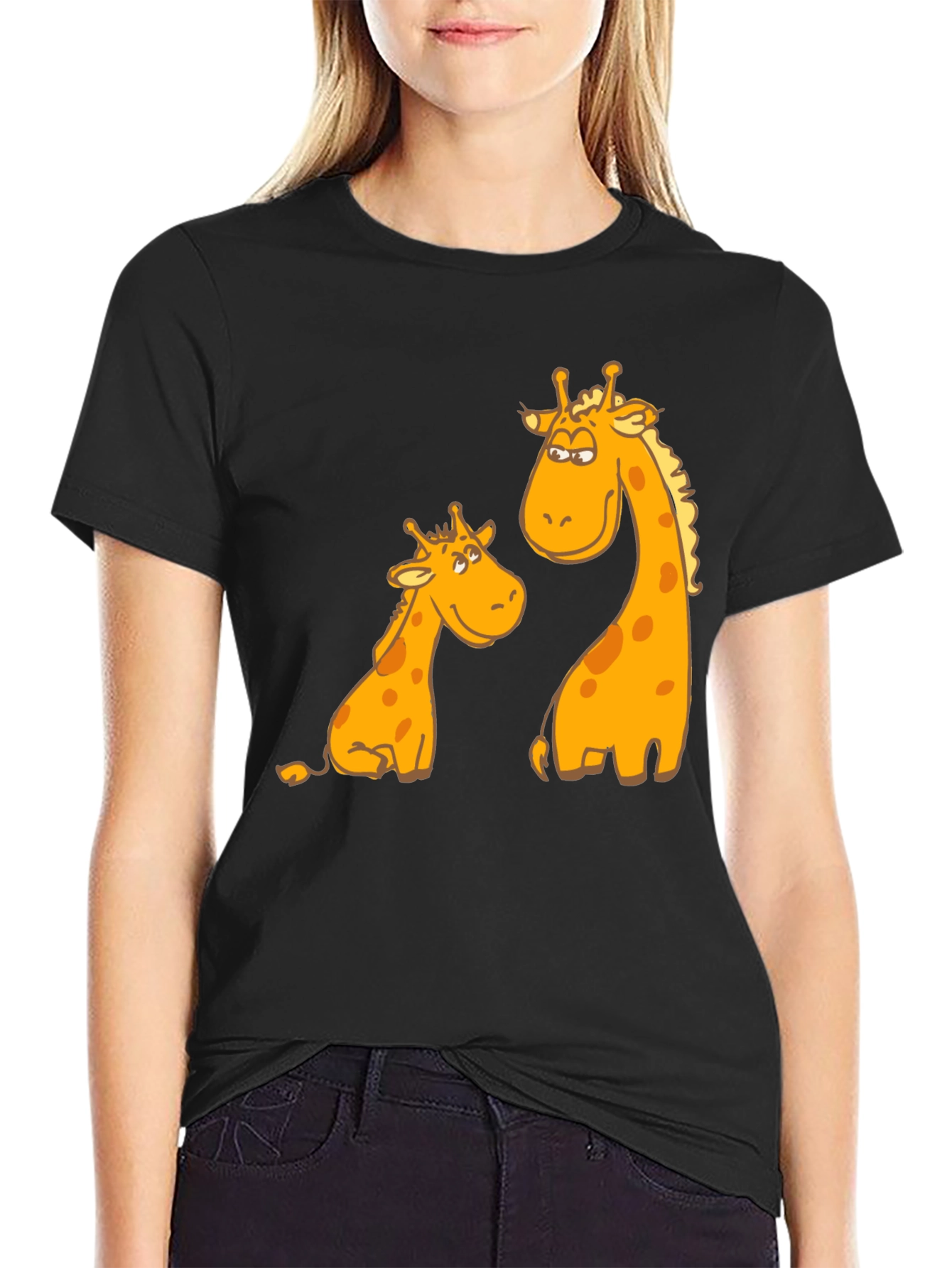 Giraffe Graphic Tee - Unique Animal Cartoon T-Shirt
