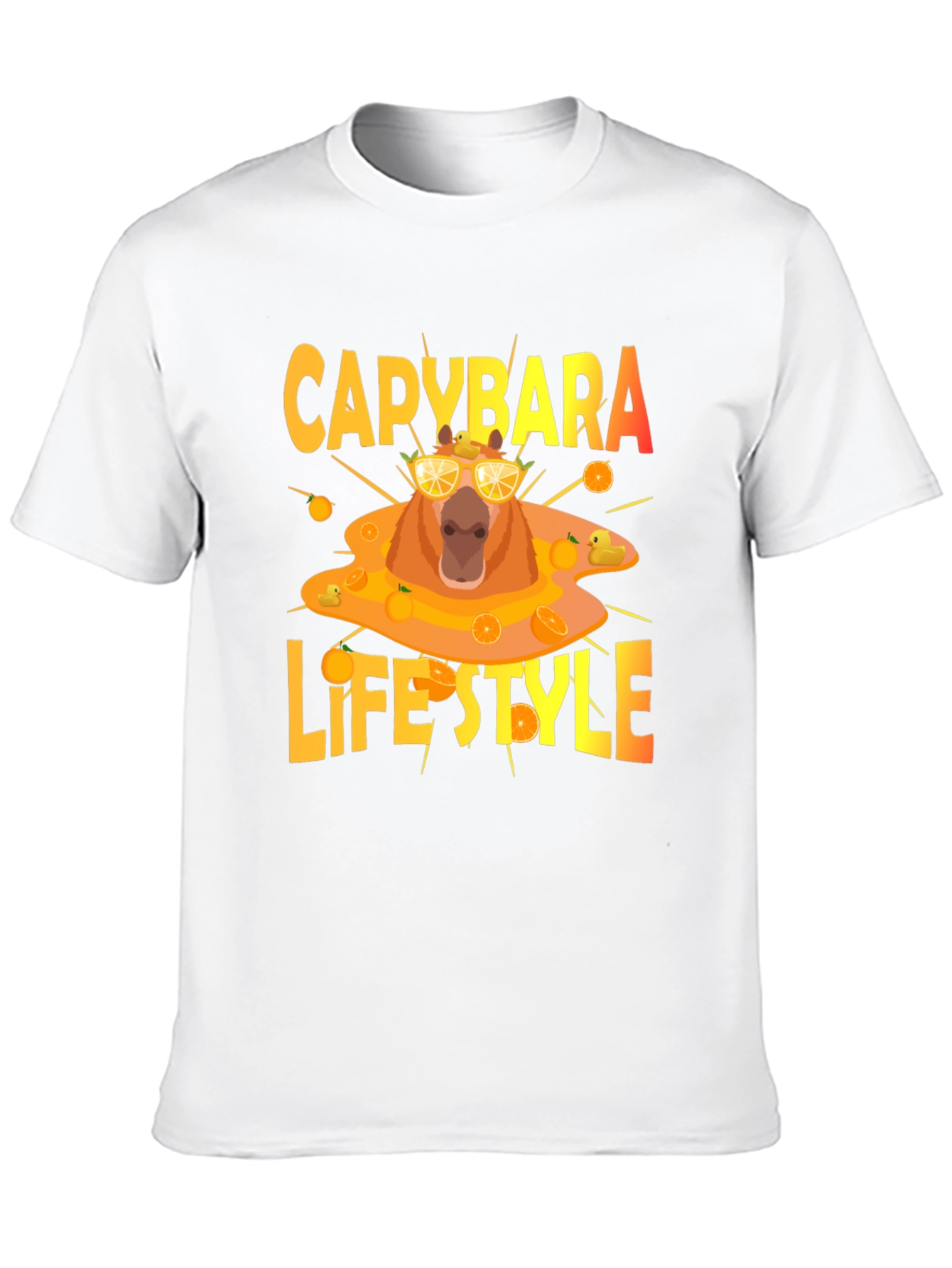 Capybara Lifestyle T-Shirt - Cool Orange Theme