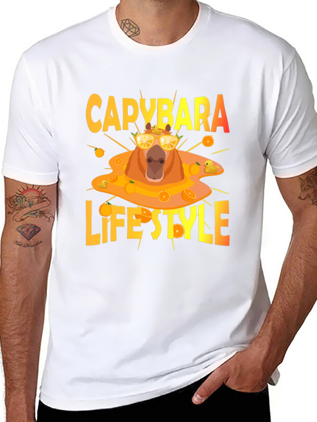 Capybara Lifestyle T-Shirt - Cool Orange Theme