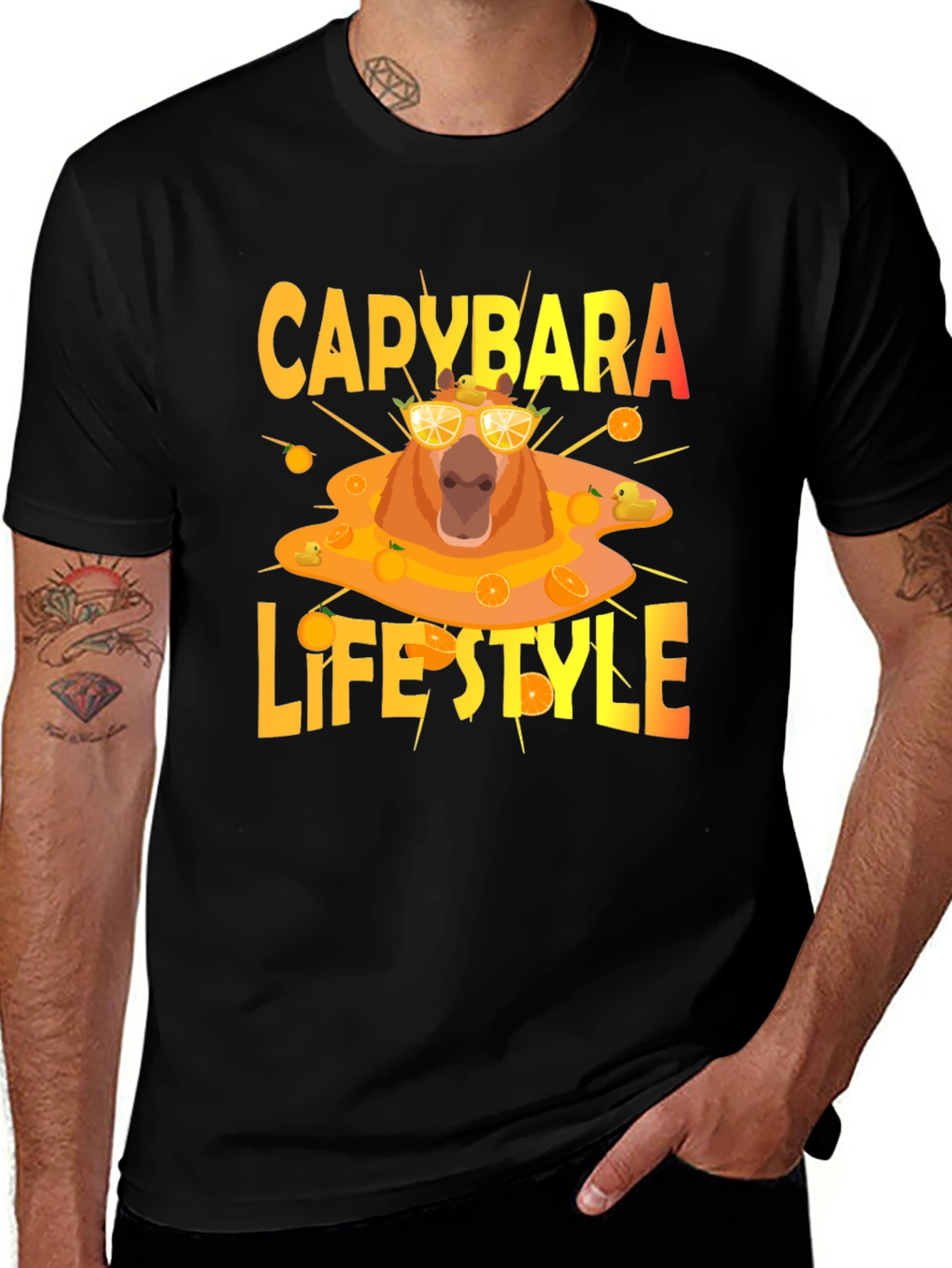 Capybara Lifestyle T-Shirt - Cool Orange Theme