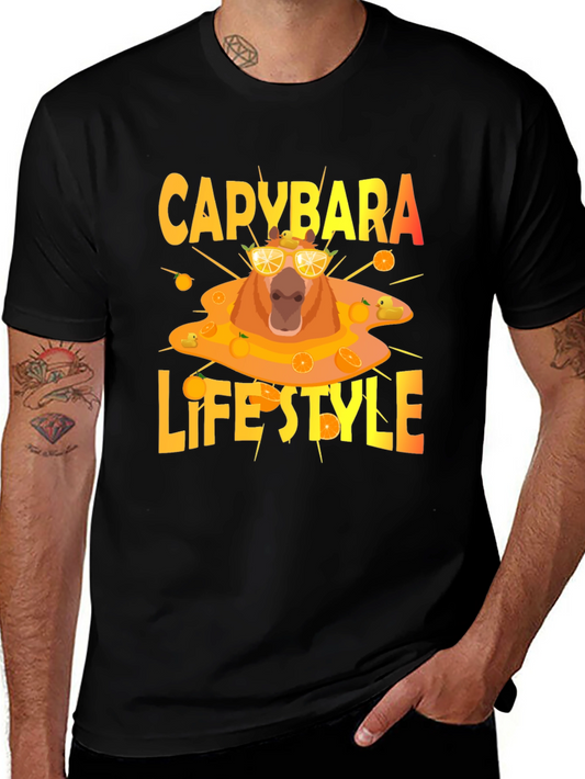 Capybara Lifestyle T-Shirt - Cool Orange Theme