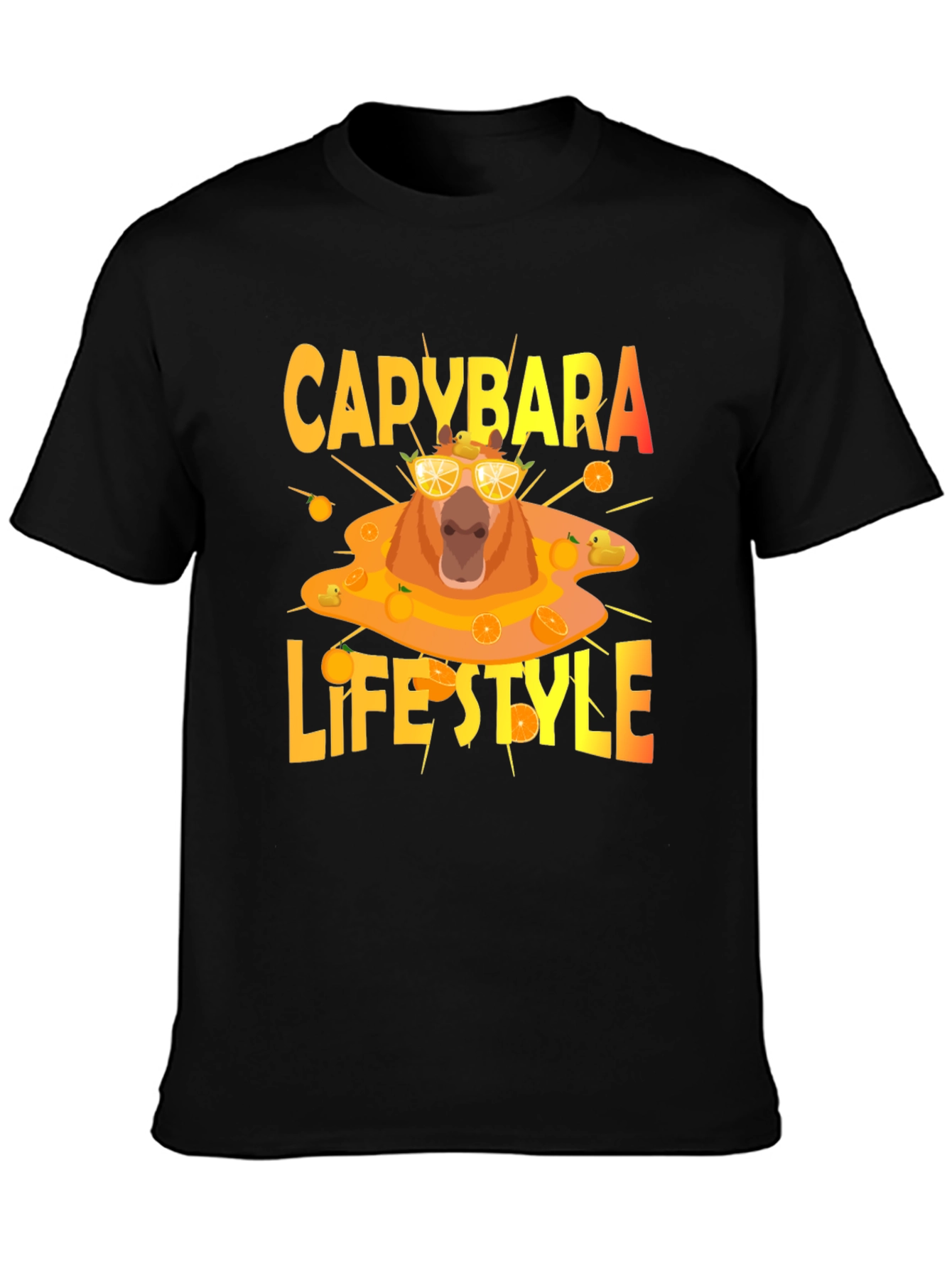 Capybara Lifestyle T-Shirt - Cool Orange Theme