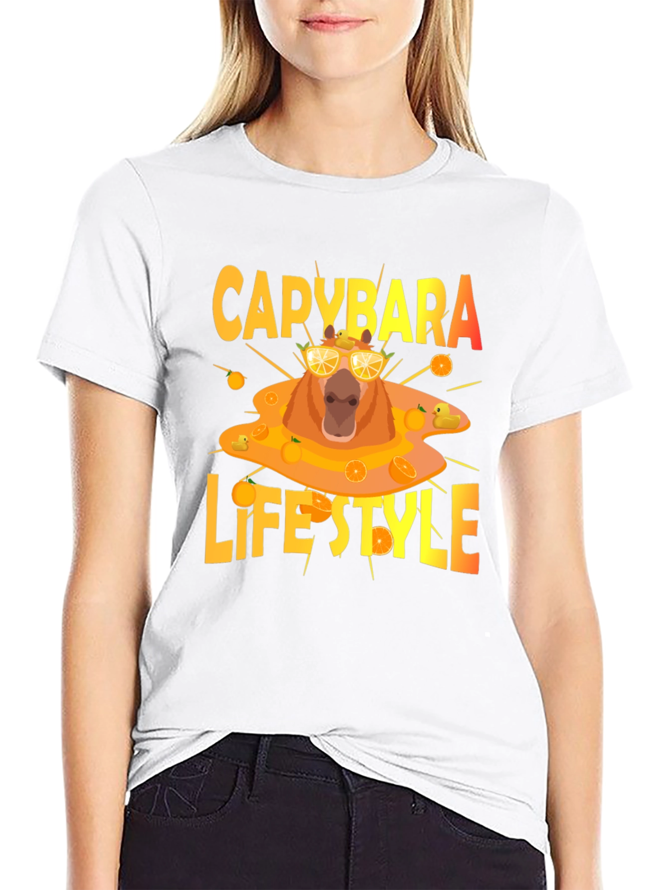 Capybara Lifestyle T-Shirt - Cool Orange Theme