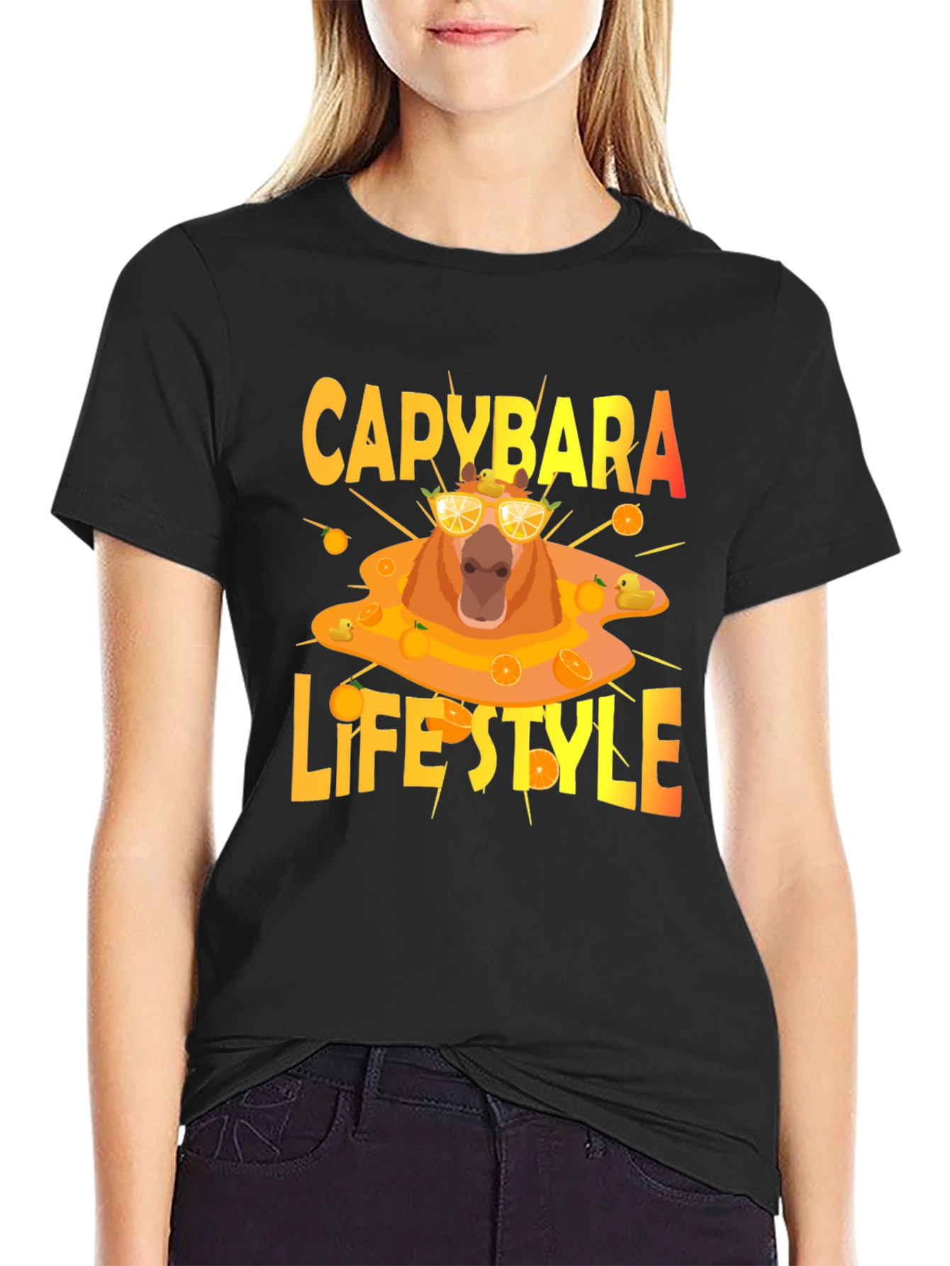 Capybara Lifestyle T-Shirt - Cool Orange Theme