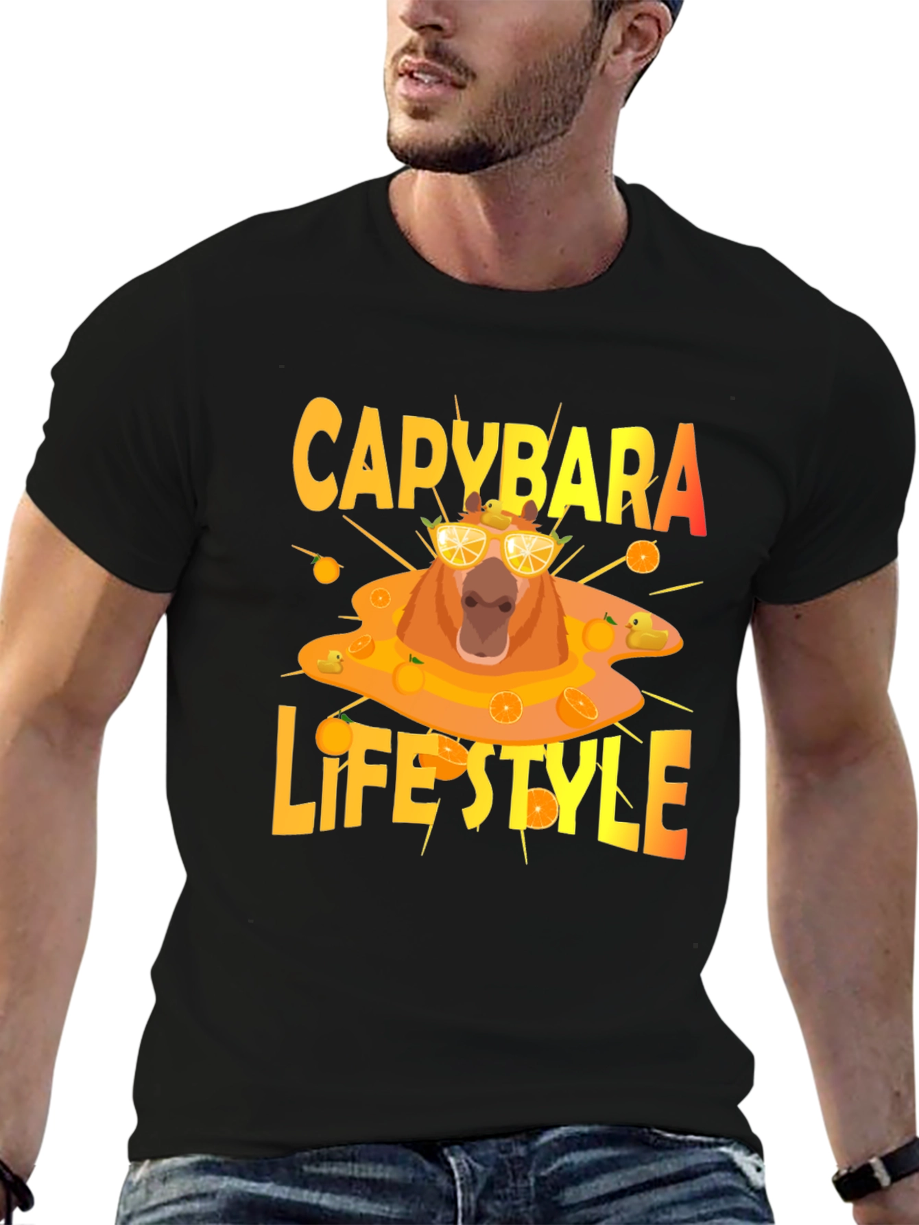Capybara Lifestyle T-Shirt - Cool Orange Theme