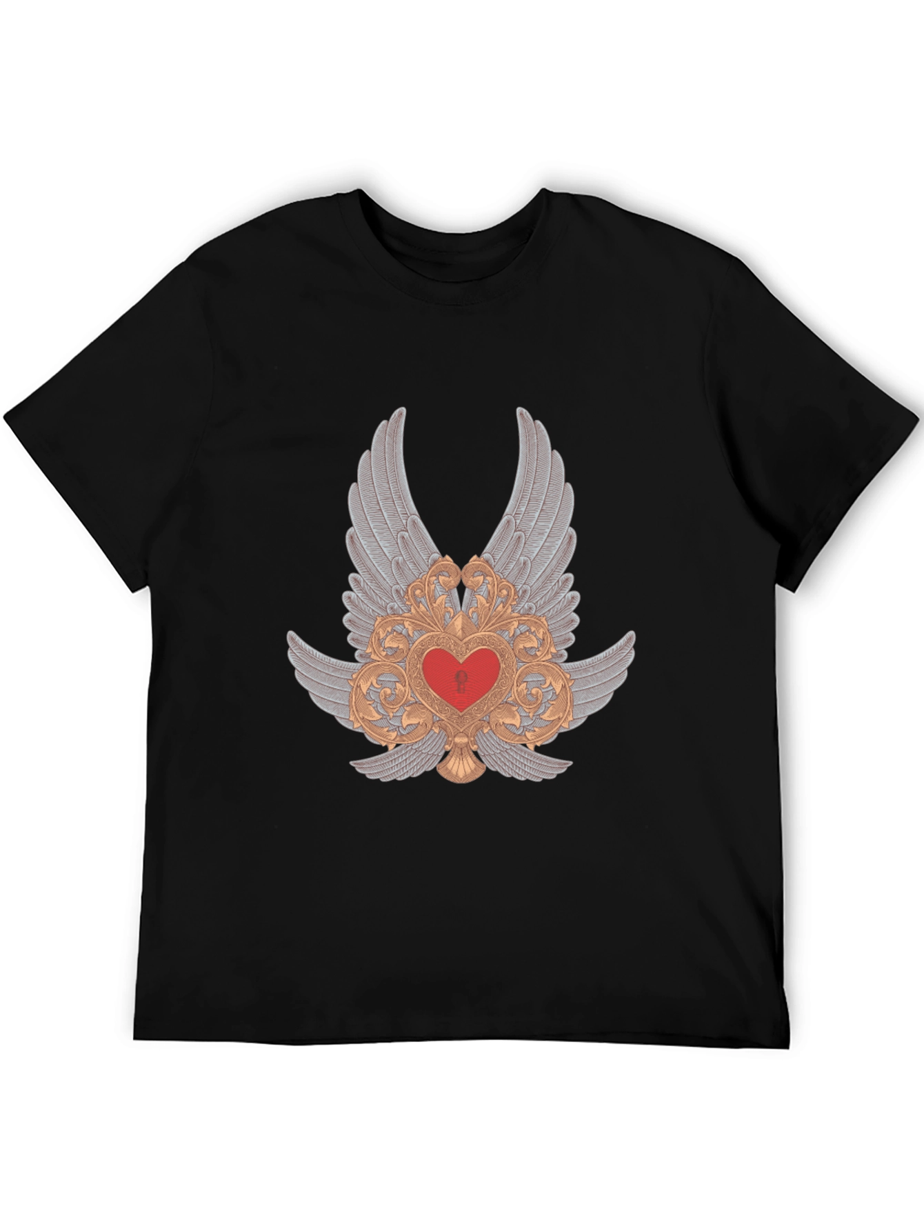 Winged Heart Graphic Black T-Shirt