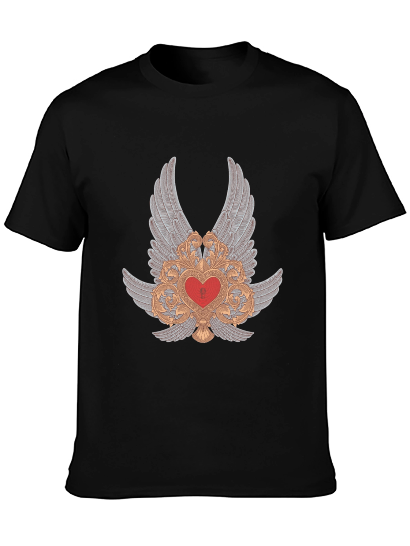 Winged Heart Graphic Black T-Shirt