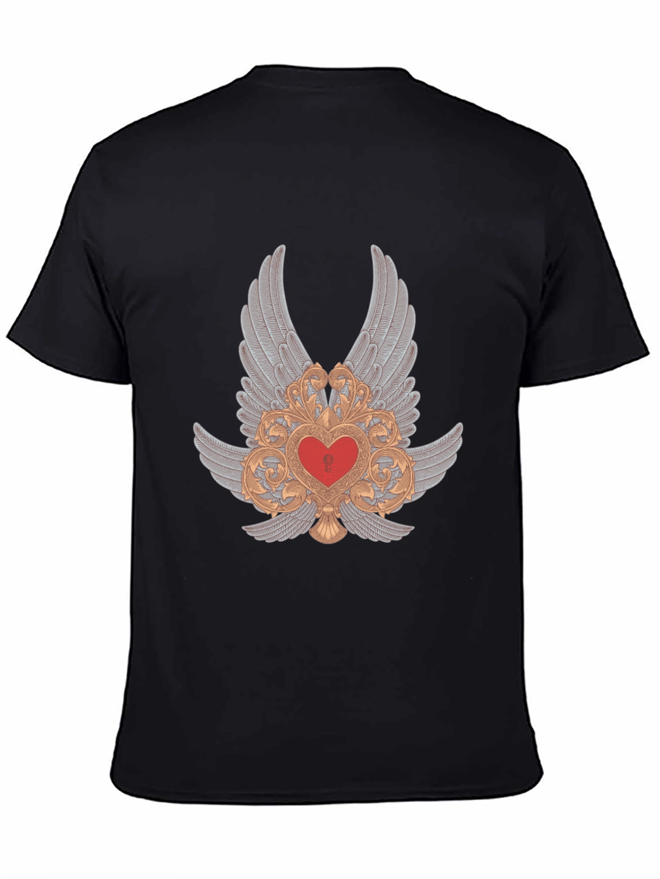Winged Heart Graphic Black T-Shirt
