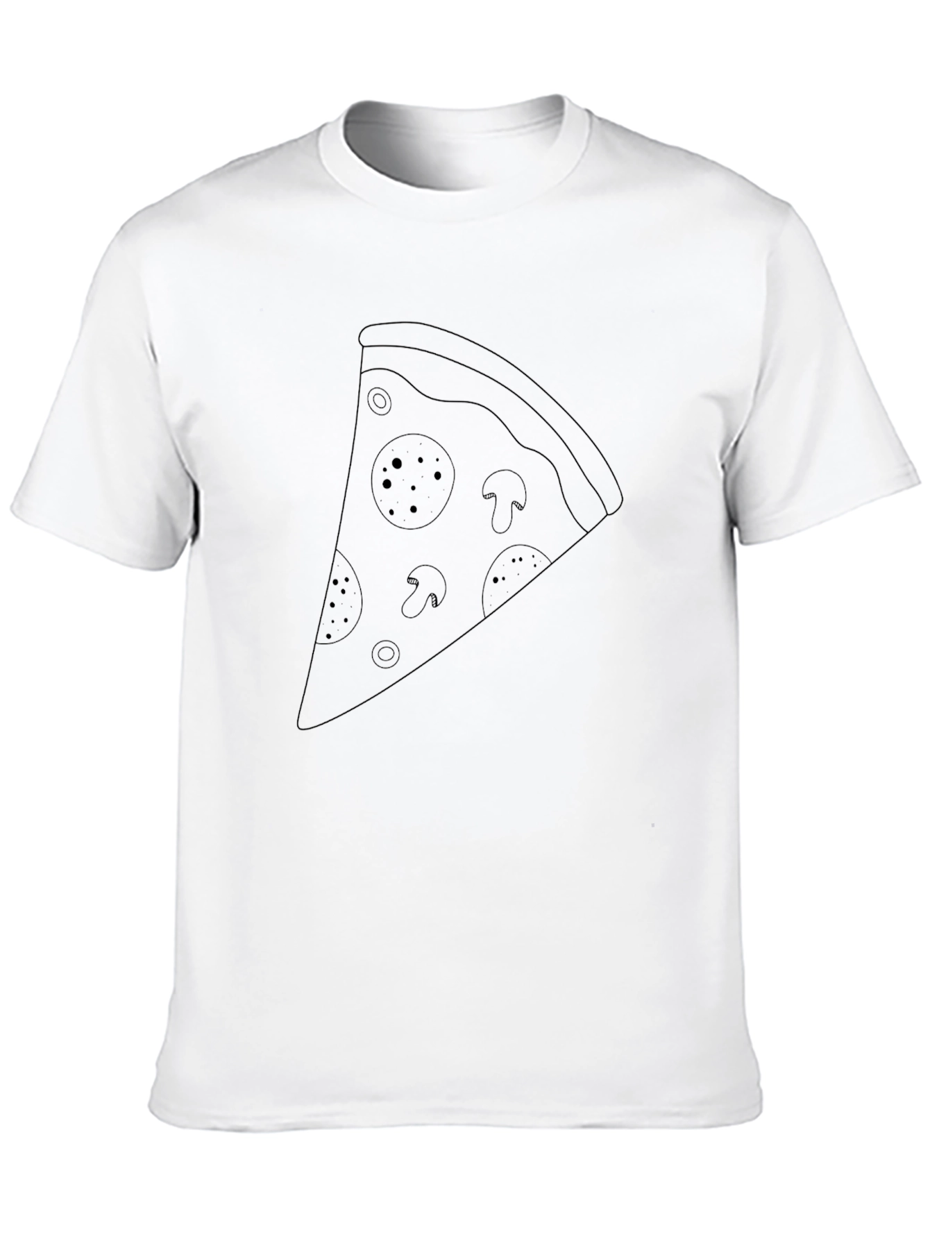 Pizza Slice Graphic Tee - Black Cotton T-Shirt