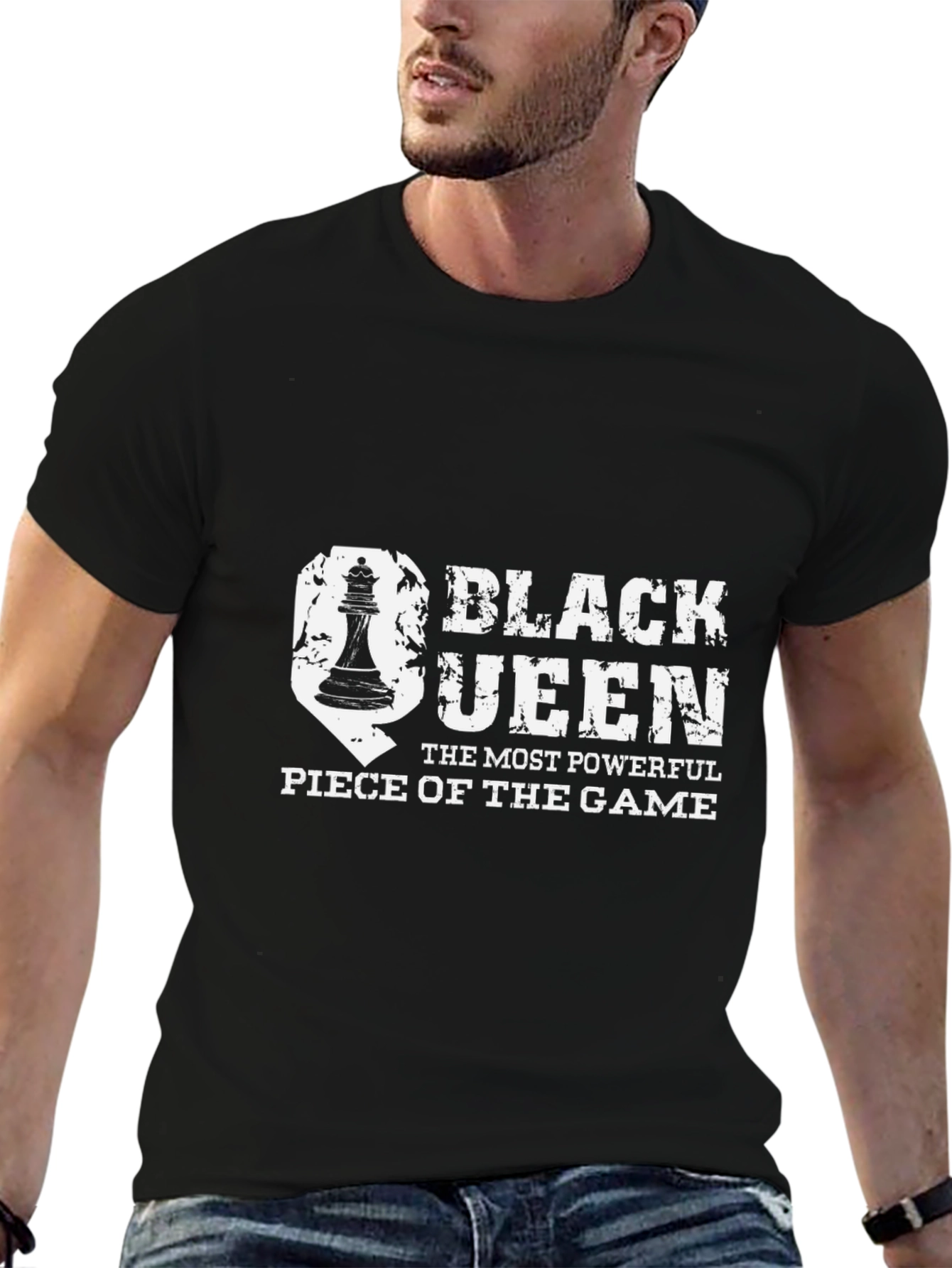 Black Queen Chess Piece Graphic T-Shirt