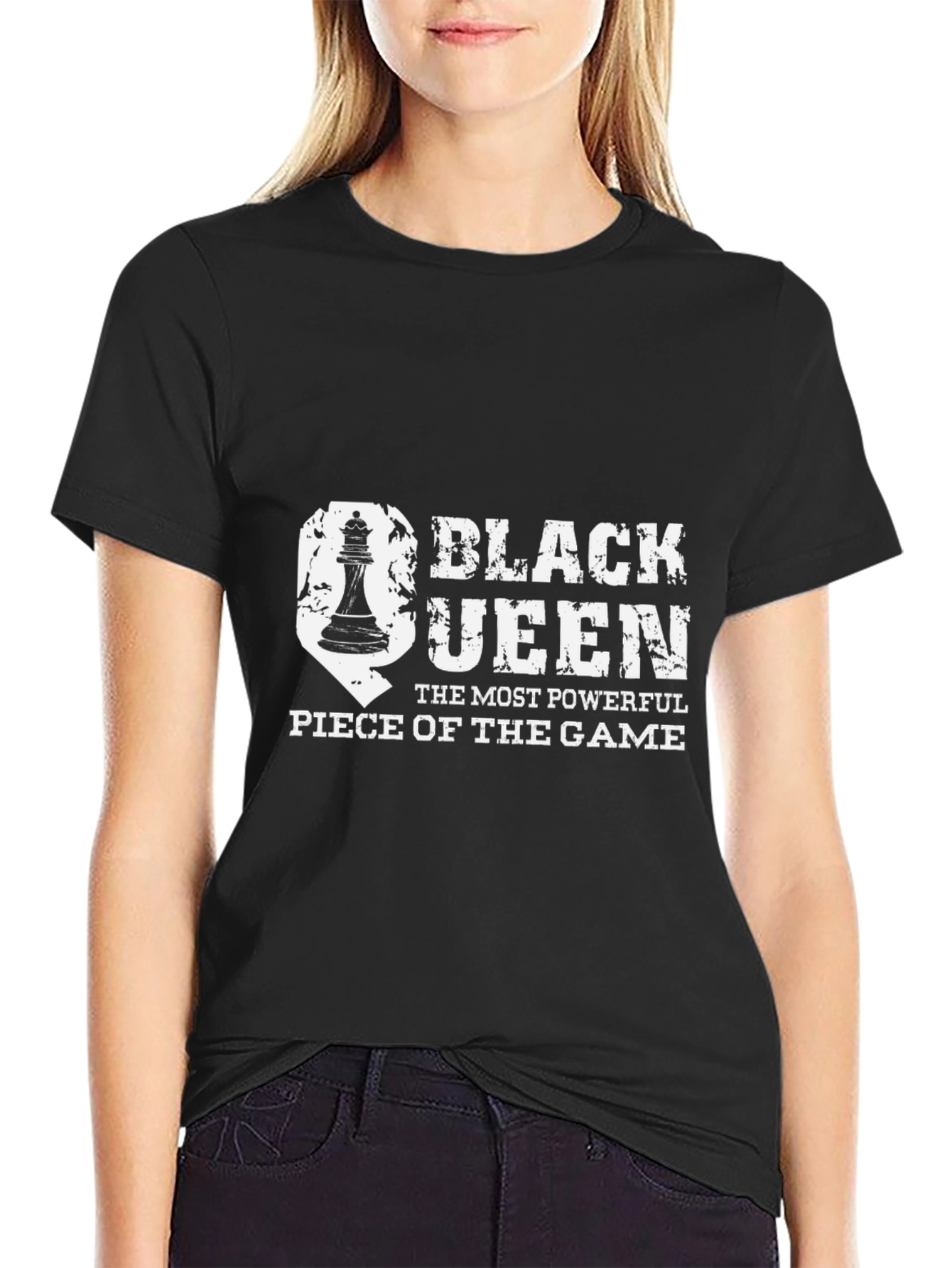 Black Queen Chess Piece Graphic T-Shirt