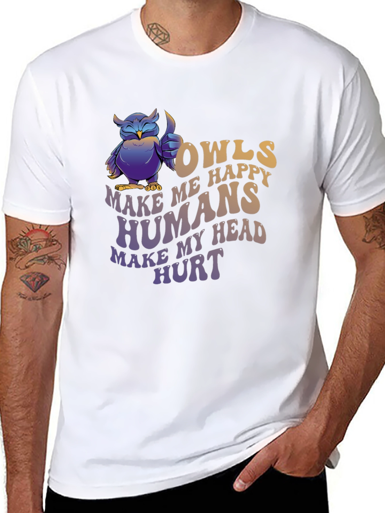 Owls Make Me Happy T-Shirt