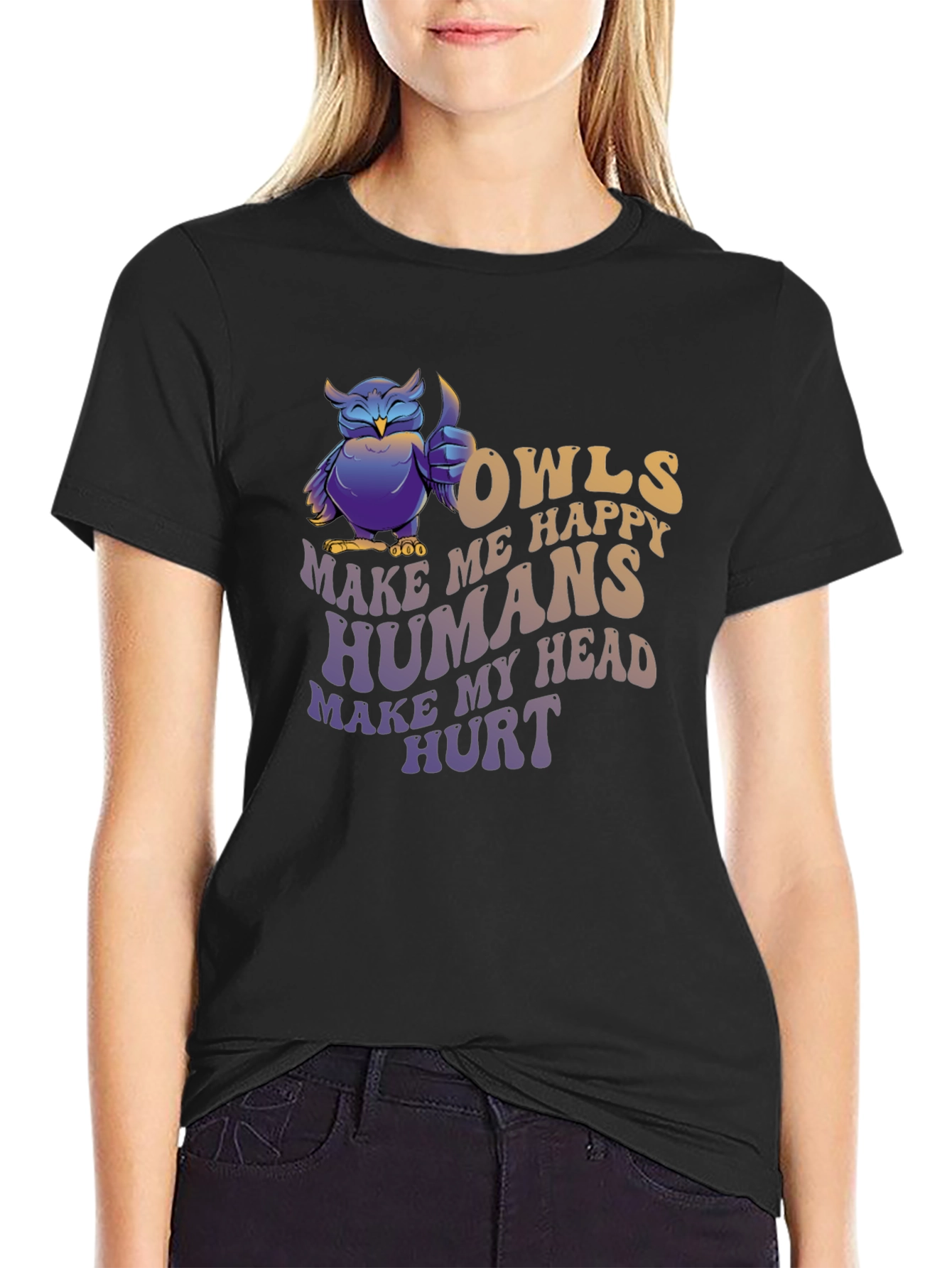 Owls Make Me Happy T-Shirt
