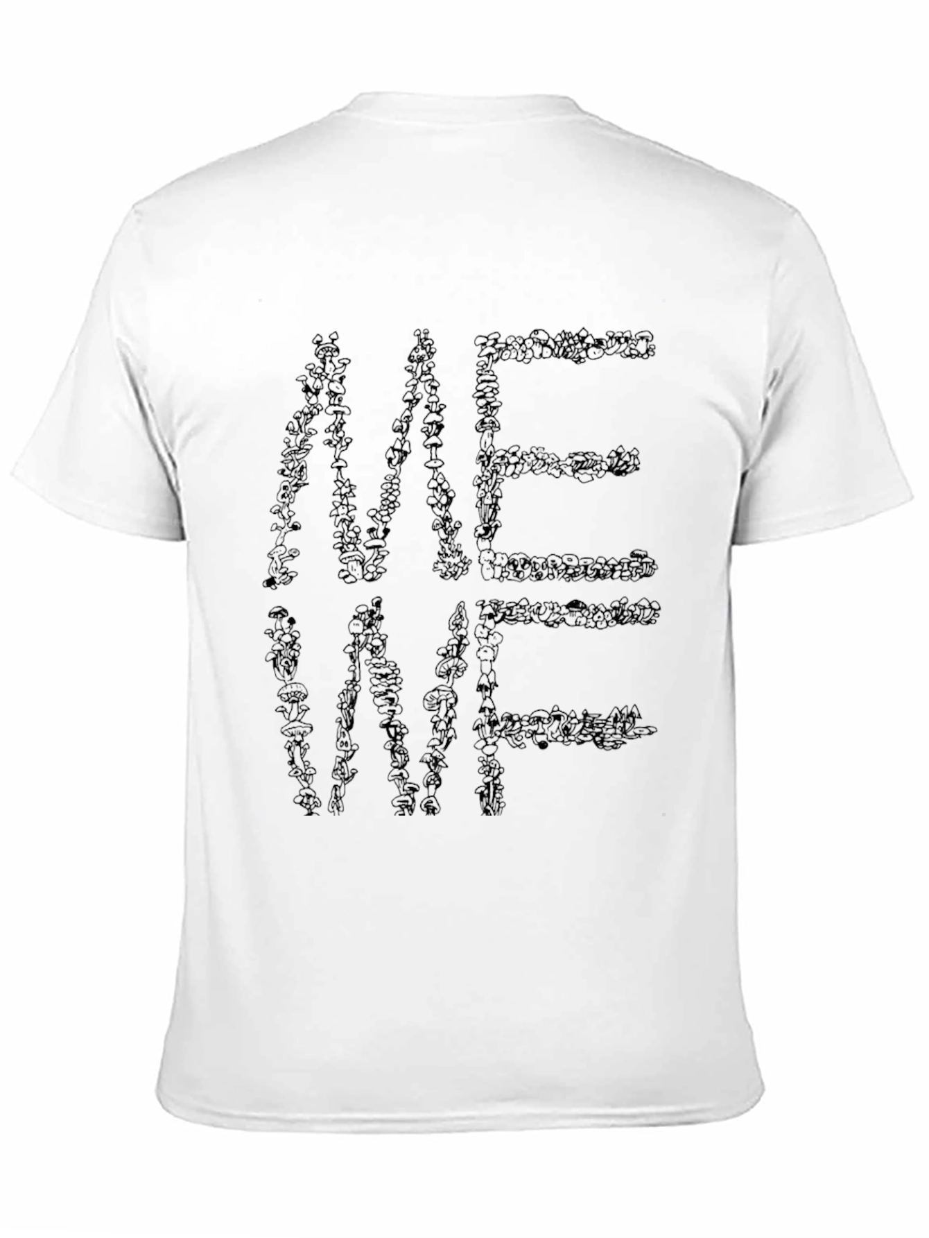 Mens Black Crew Neck T-Shirt - Abstract Lettering Design