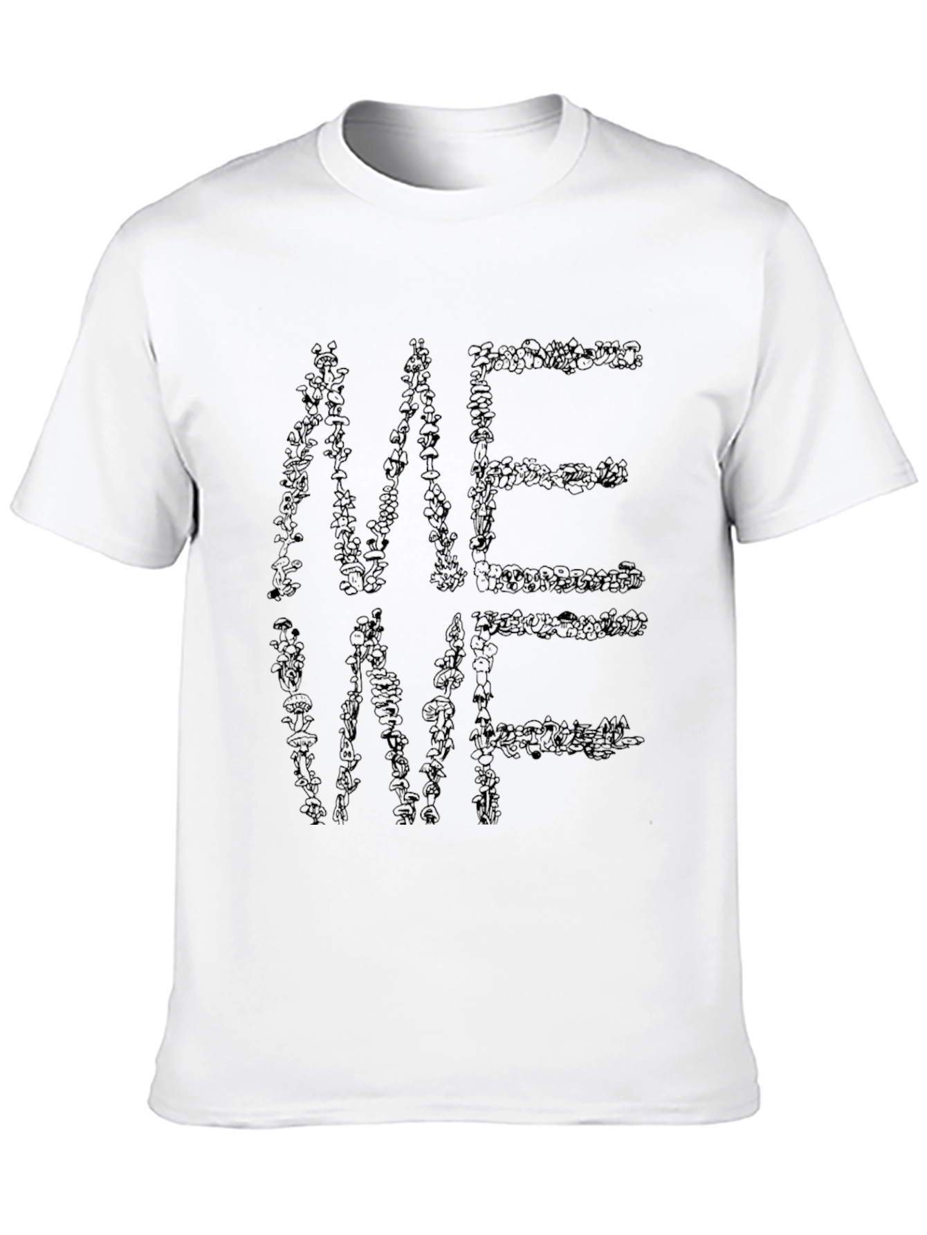 Mens Black Crew Neck T-Shirt - Abstract Lettering Design