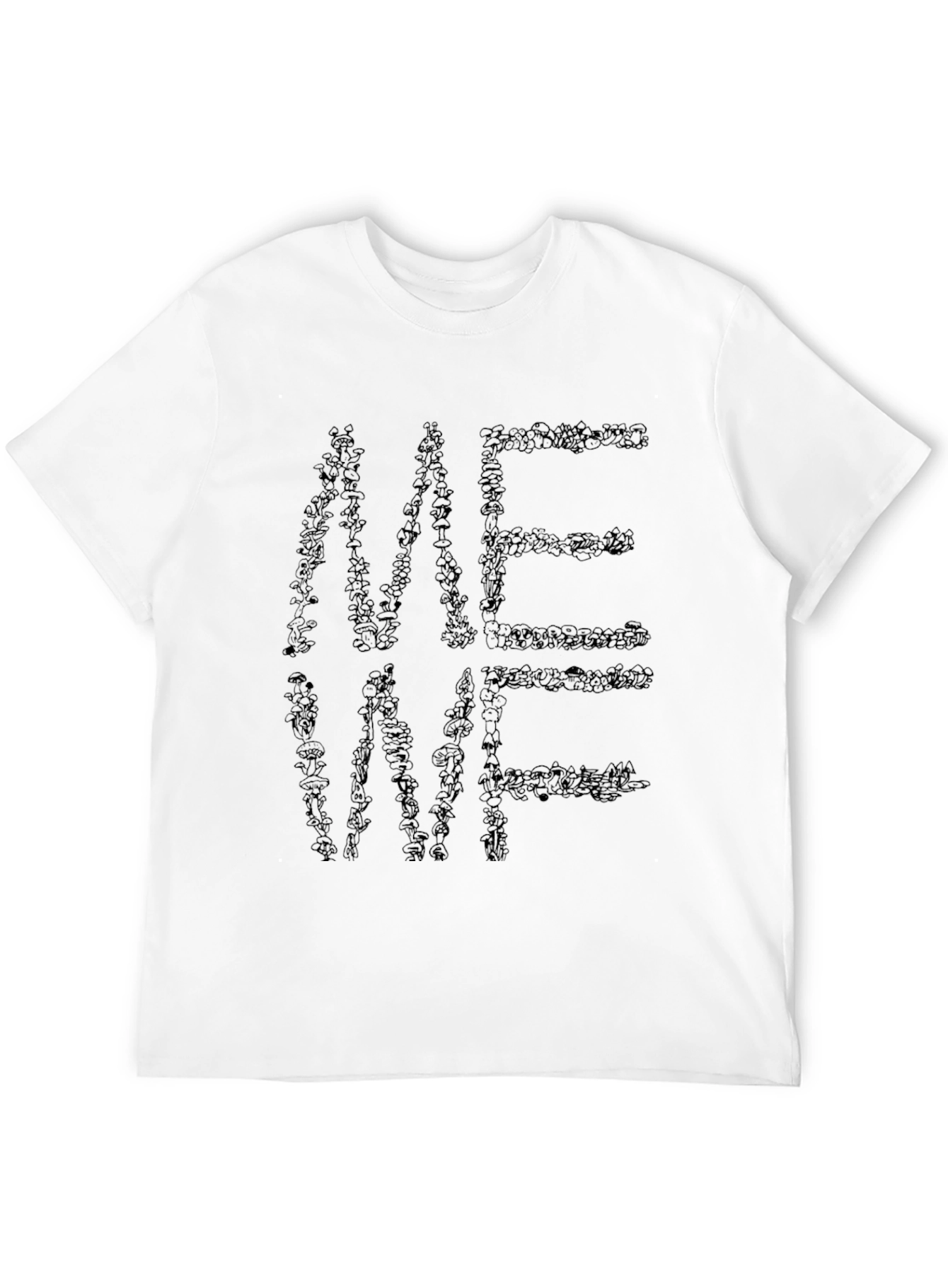Mens Black Crew Neck T-Shirt - Abstract Lettering Design