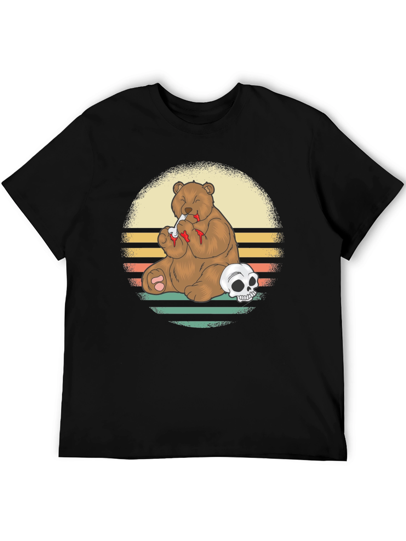 Grizzly Bear Skull T-Shirt - Funny Graphic Tee