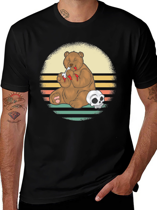Grizzly Bear Skull T-Shirt - Funny Graphic Tee