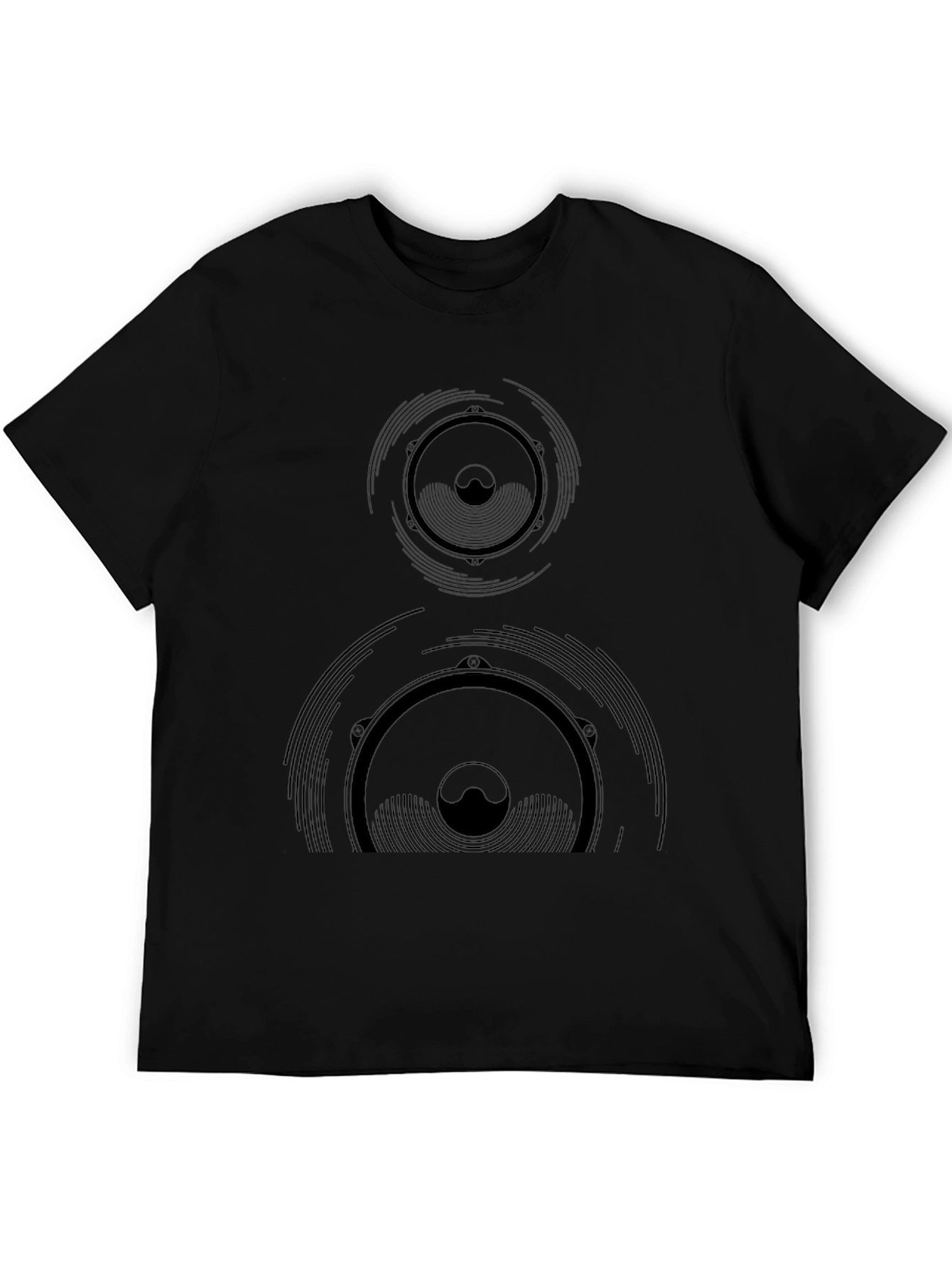 Black T-Shirt with Speaker Graphic
