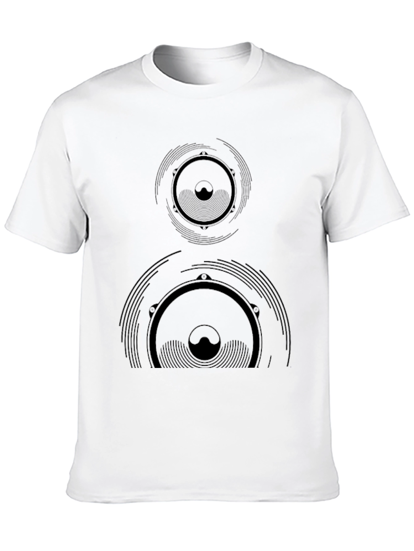 Black T-Shirt with Speaker Graphic