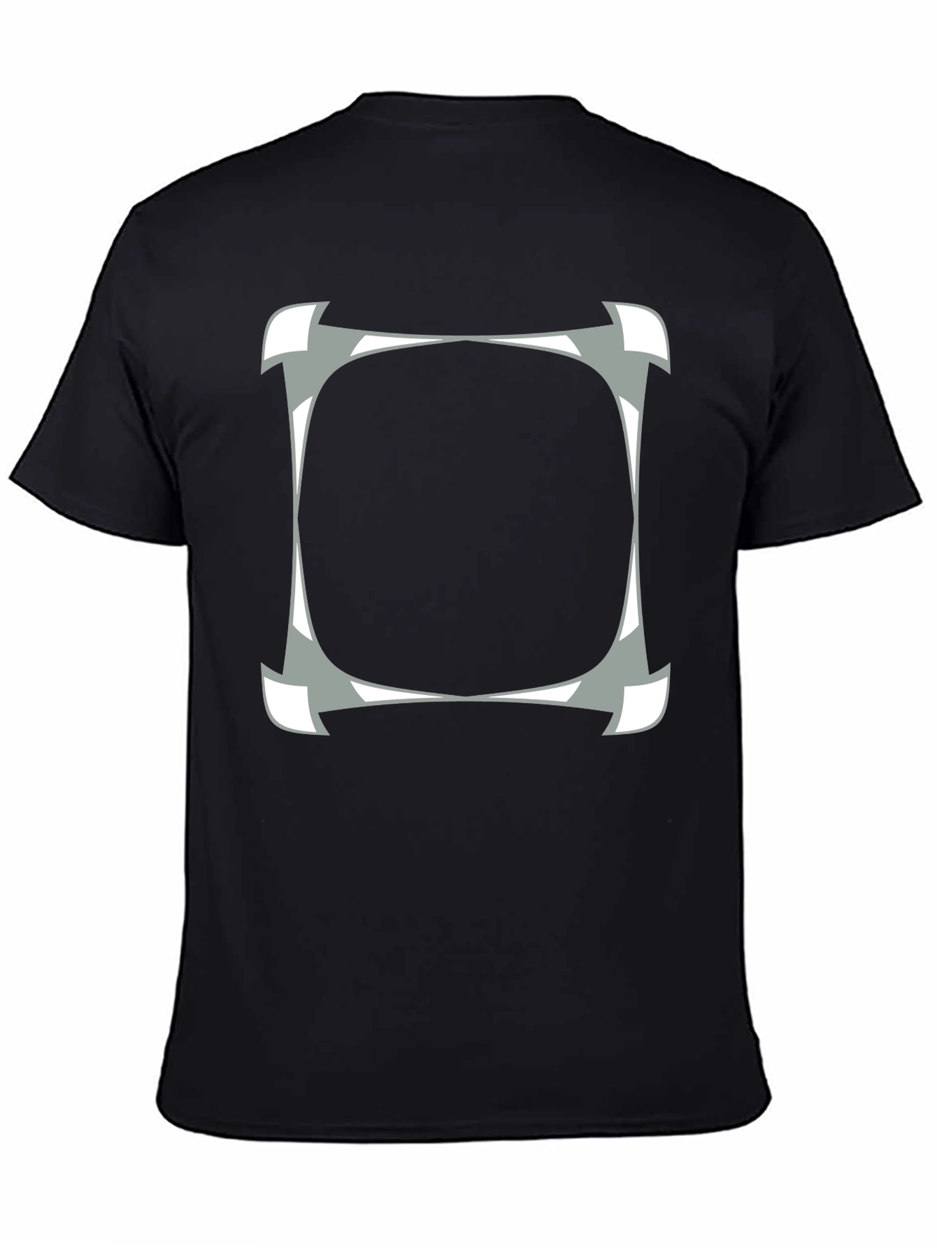 Abstract Square Graphic Print Black T-Shirt