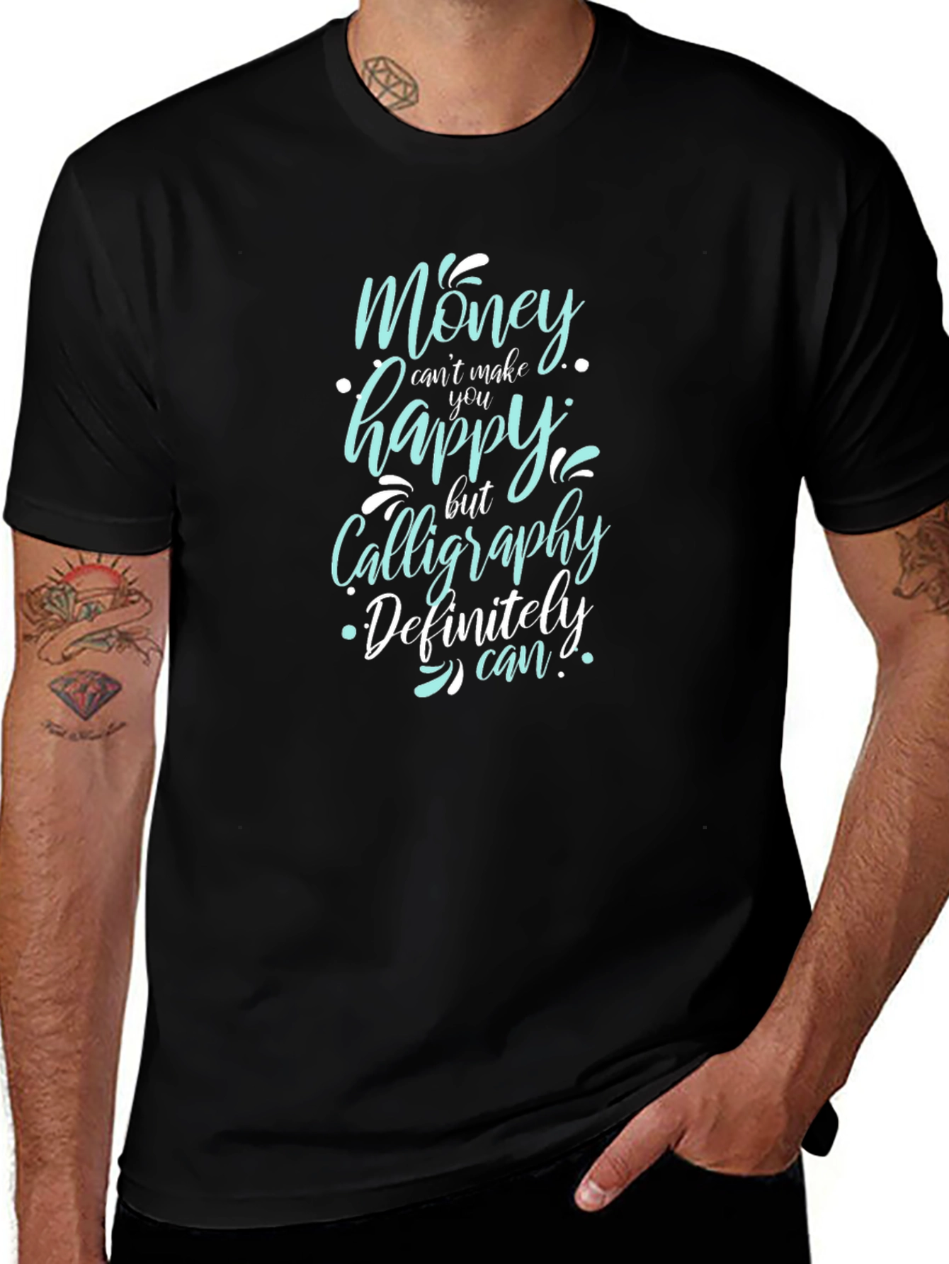 Calligraphy Can Tee - Funny Graphic Print Shirt