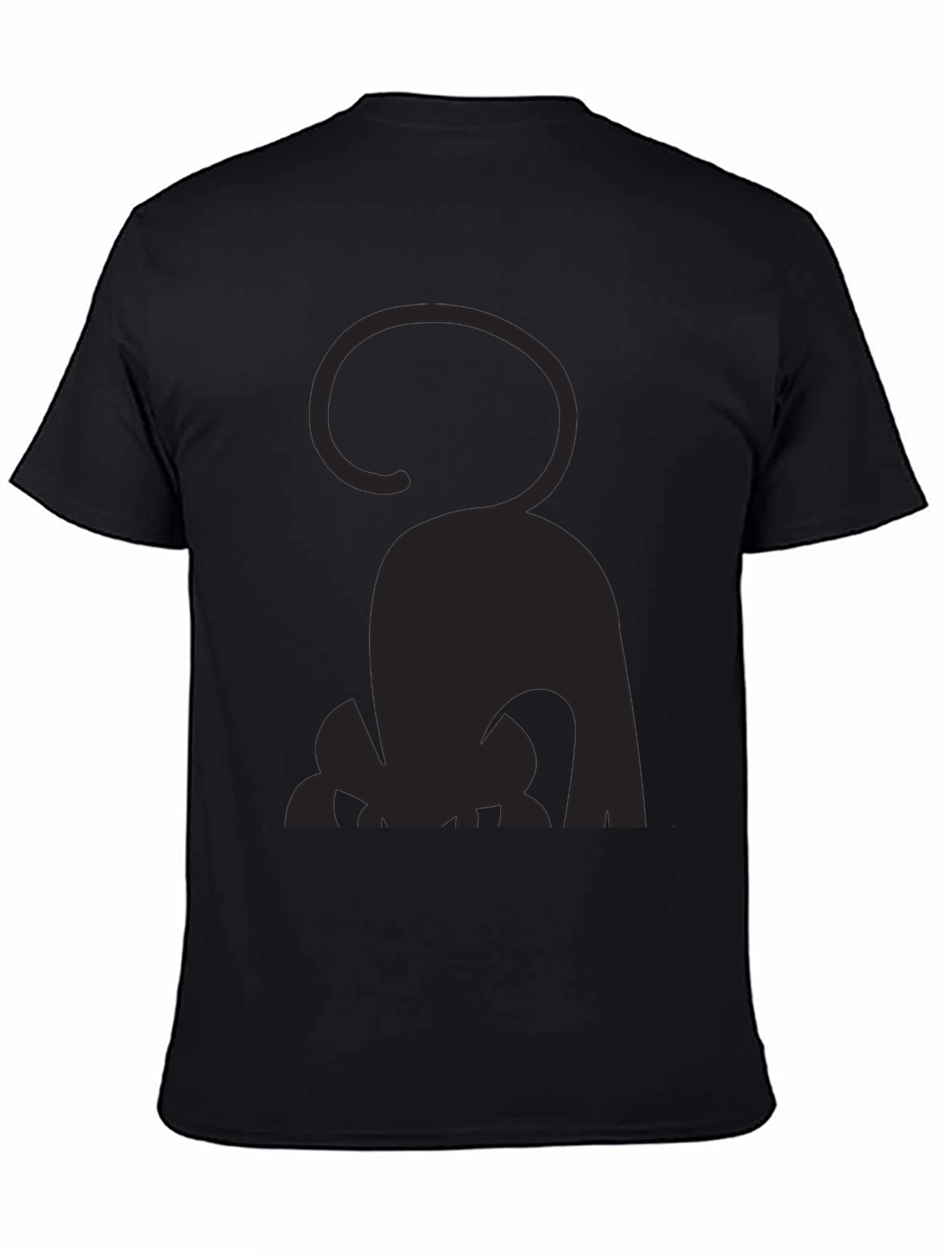 Silhouette Cat Graphic Black T-Shirt