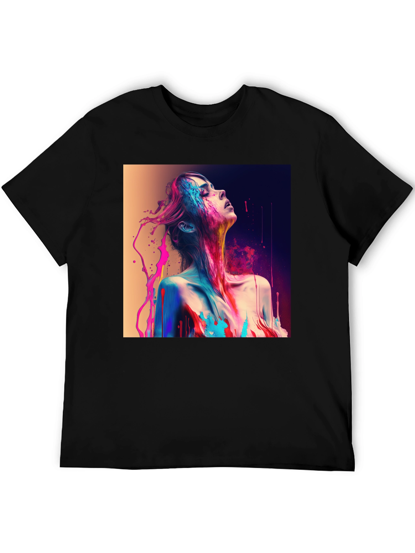 Artistic Paint Splatter Graphic T-Shirt