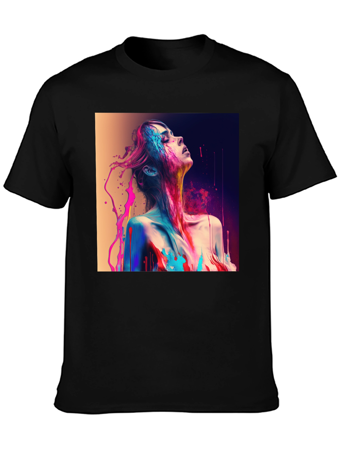 Artistic Paint Splatter Graphic T-Shirt