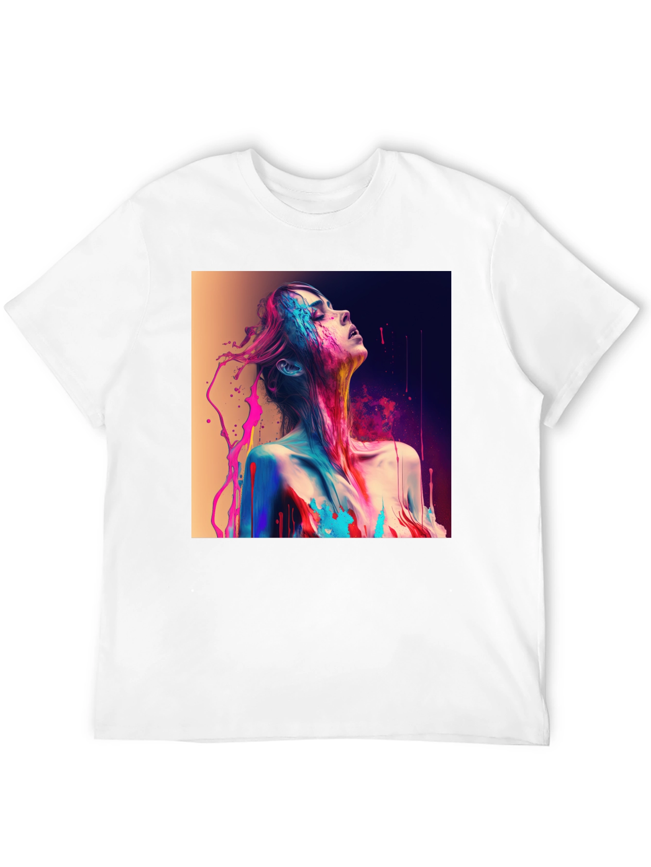 Artistic Paint Splatter Graphic T-Shirt
