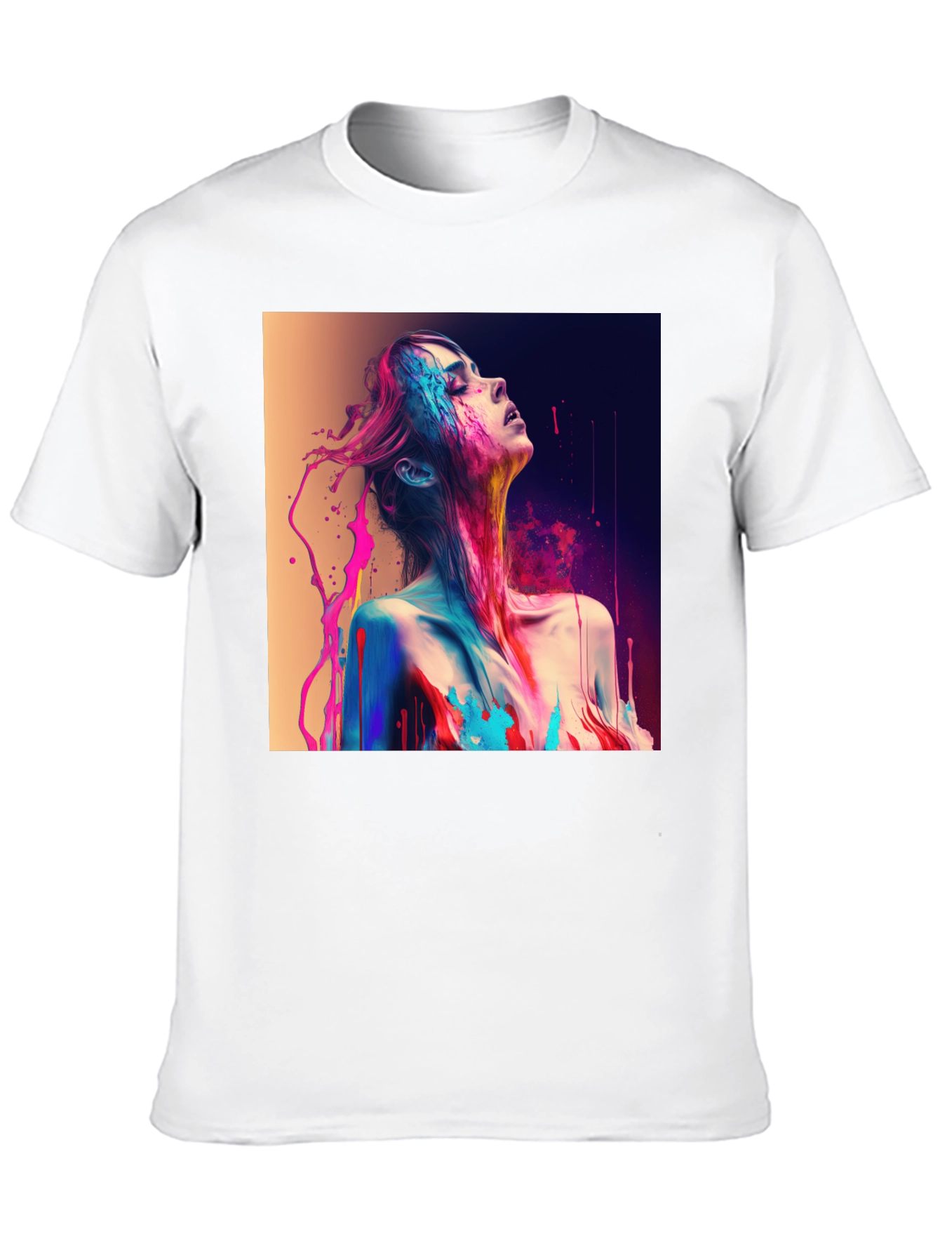 Artistic Paint Splatter Graphic T-Shirt