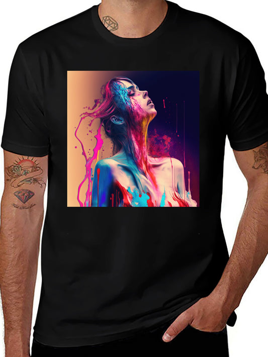Artistic Paint Splatter Graphic T-Shirt