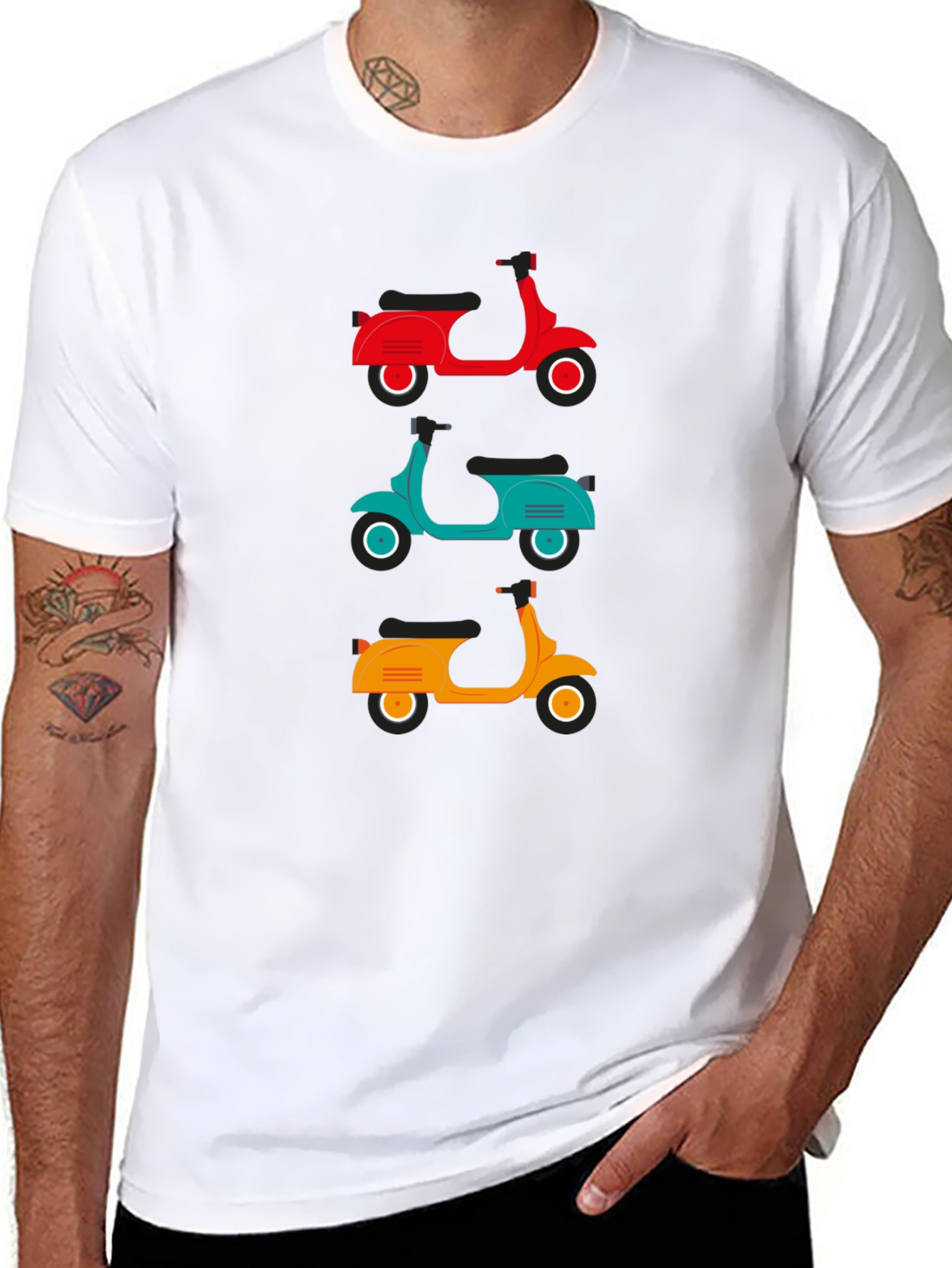 Retro Scooter T-Shirt - Fun Graphic Tee
