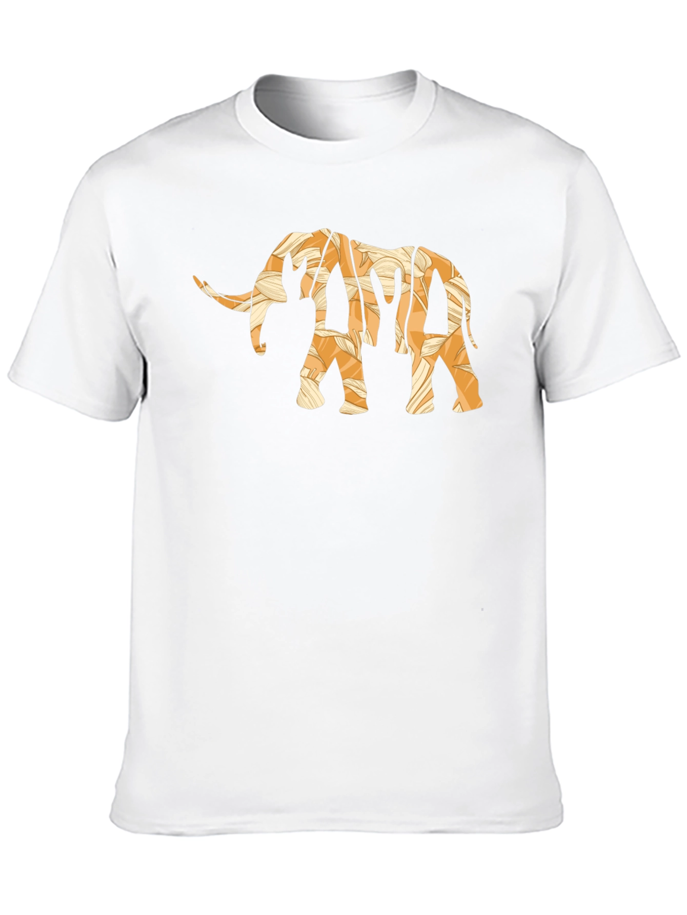 Elephant Print T-Shirt - Casual Black Tee