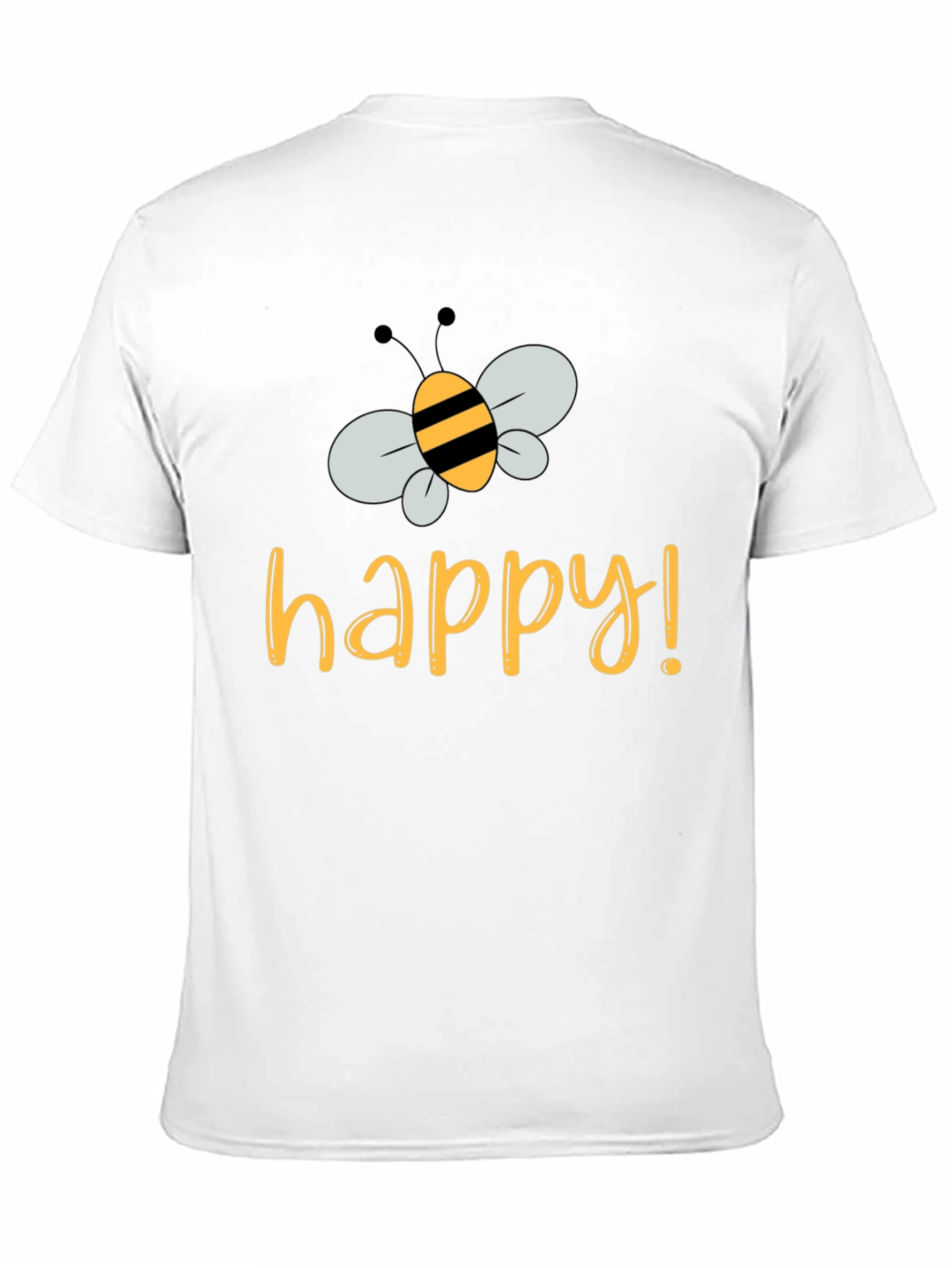 Bee Happy T-Shirt - Black Crew Neck Tee