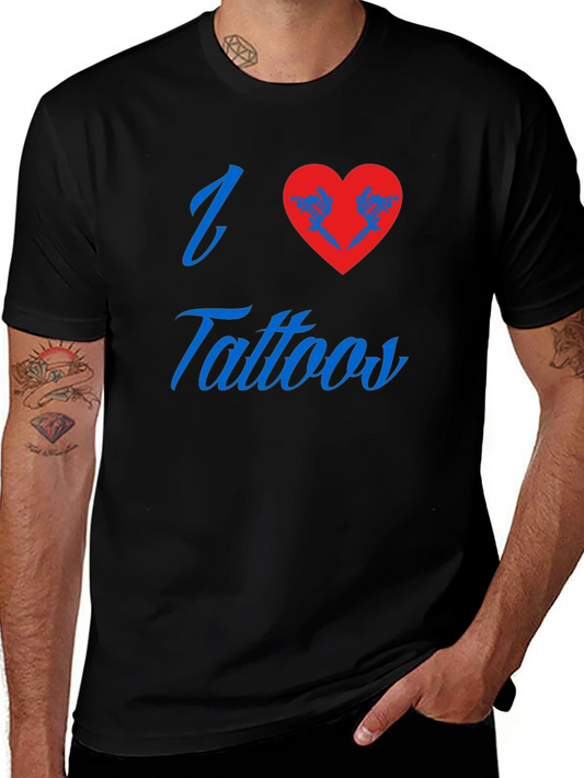 I Love Tattoos Black T-Shirt