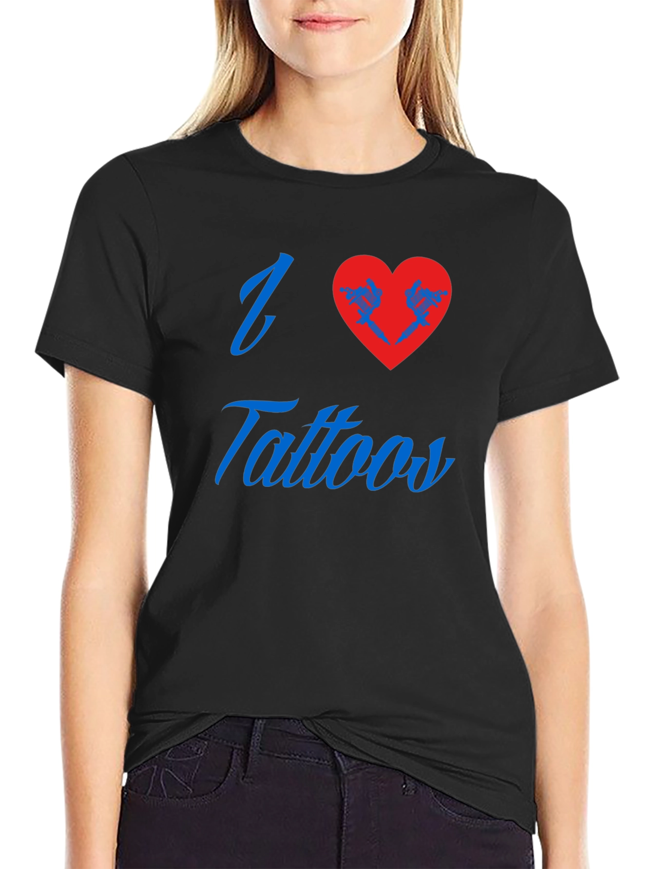 I Love Tattoos Black T-Shirt