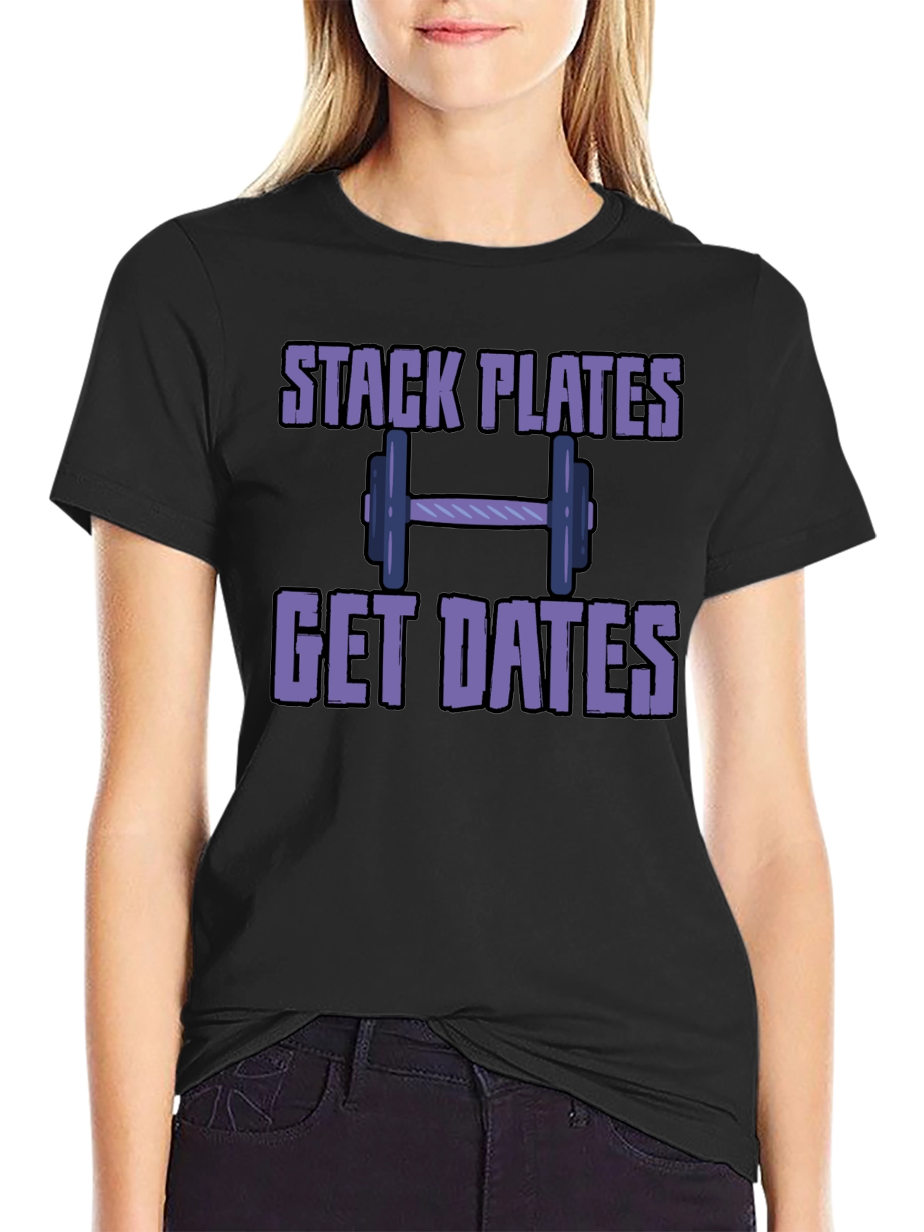 Stack Plates Get Dates Graphic T-Shirt