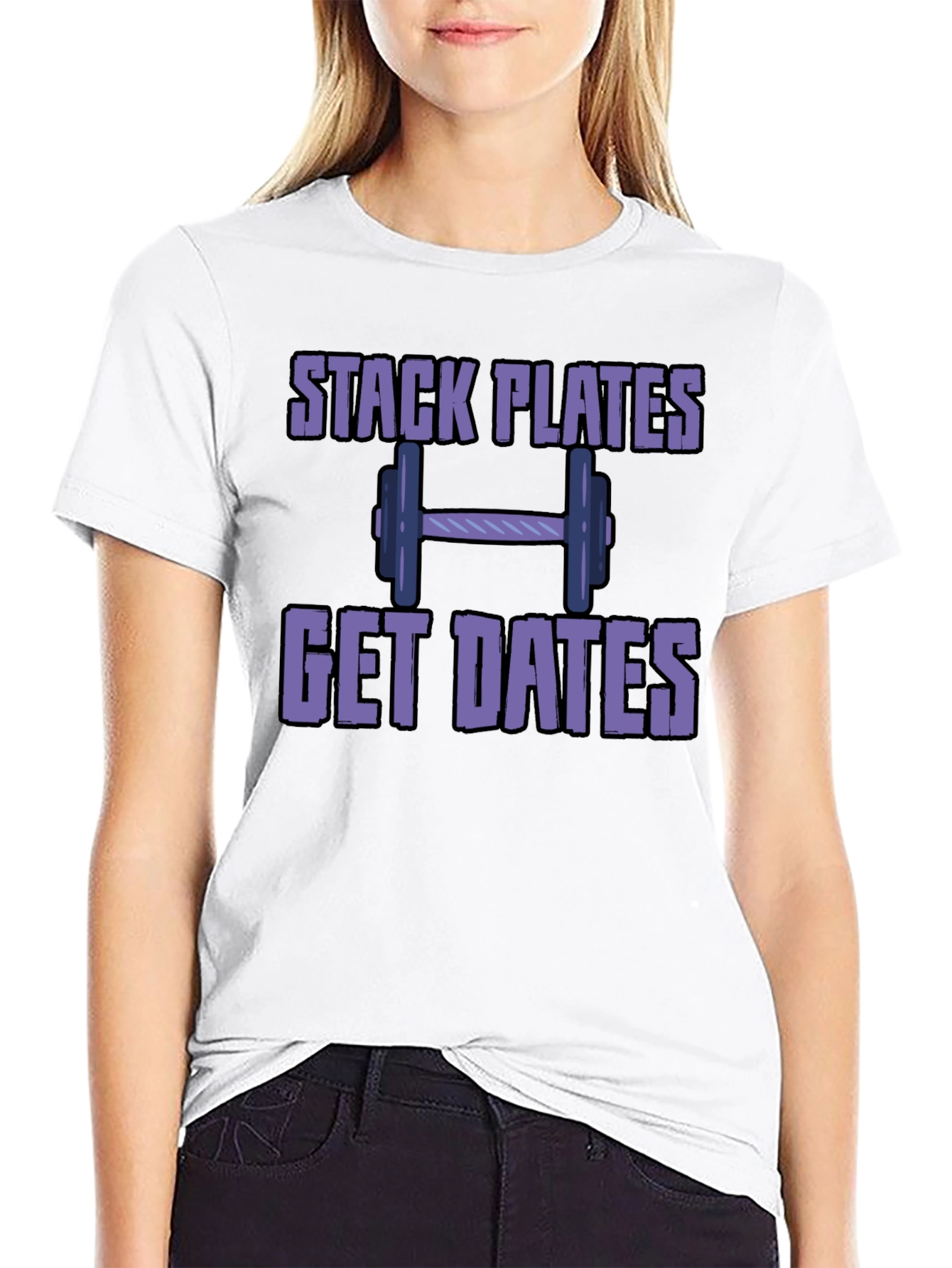 Stack Plates Get Dates Graphic T-Shirt