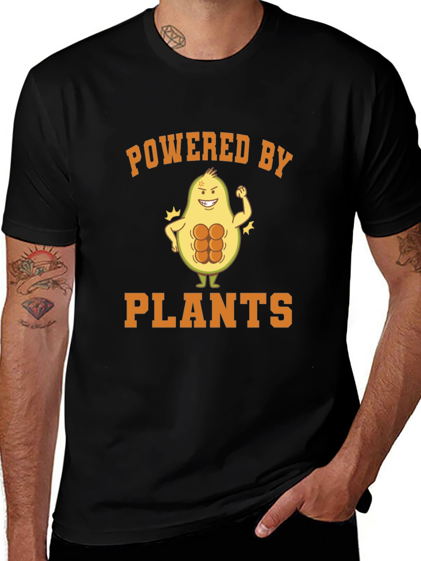 Powered by Plants Vegan T-Shirt Gym Avocado