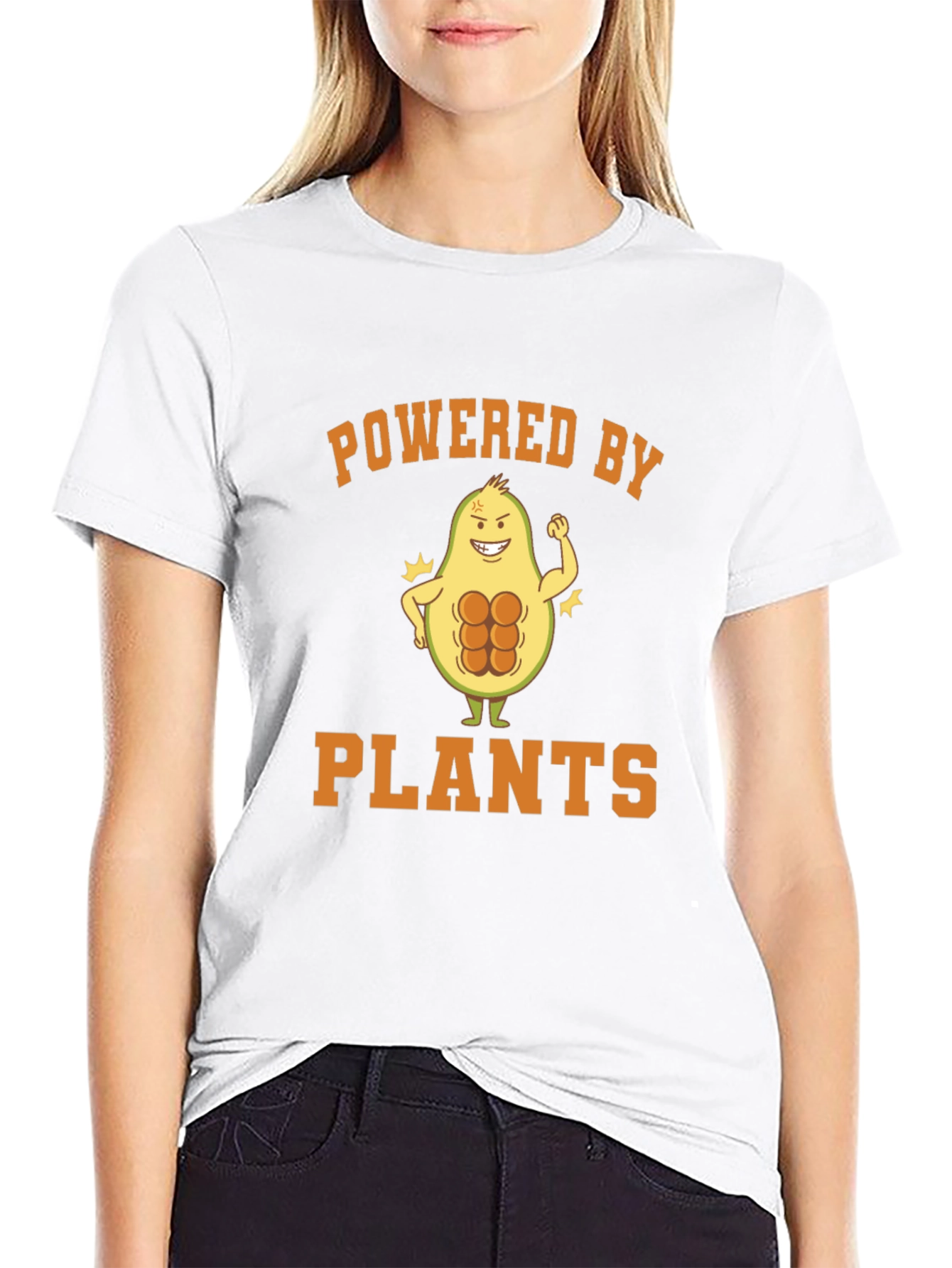 Powered by Plants Vegan T-Shirt Gym Avocado
