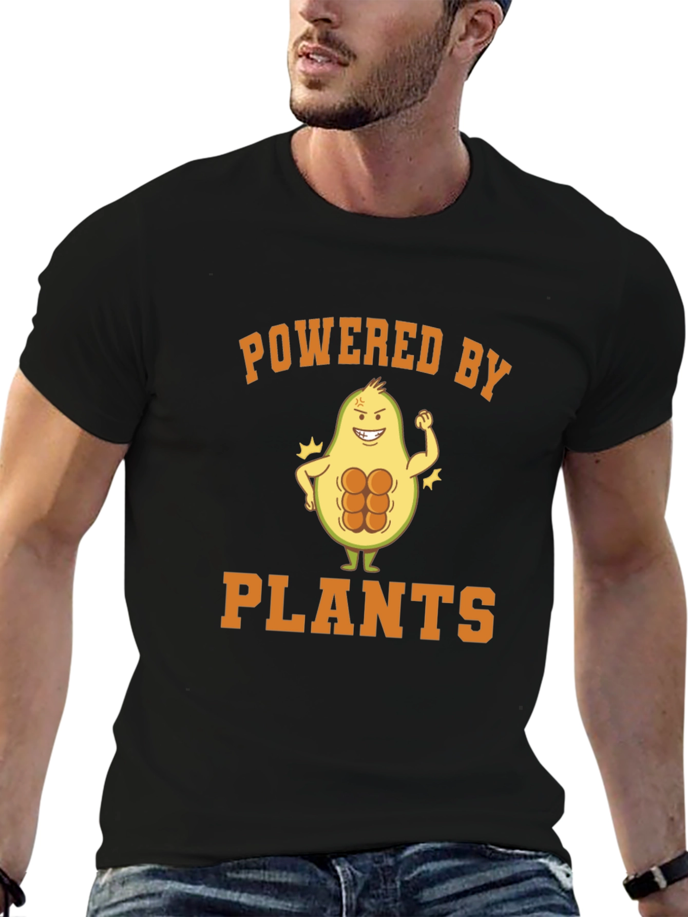 Powered by Plants Vegan T-Shirt Gym Avocado