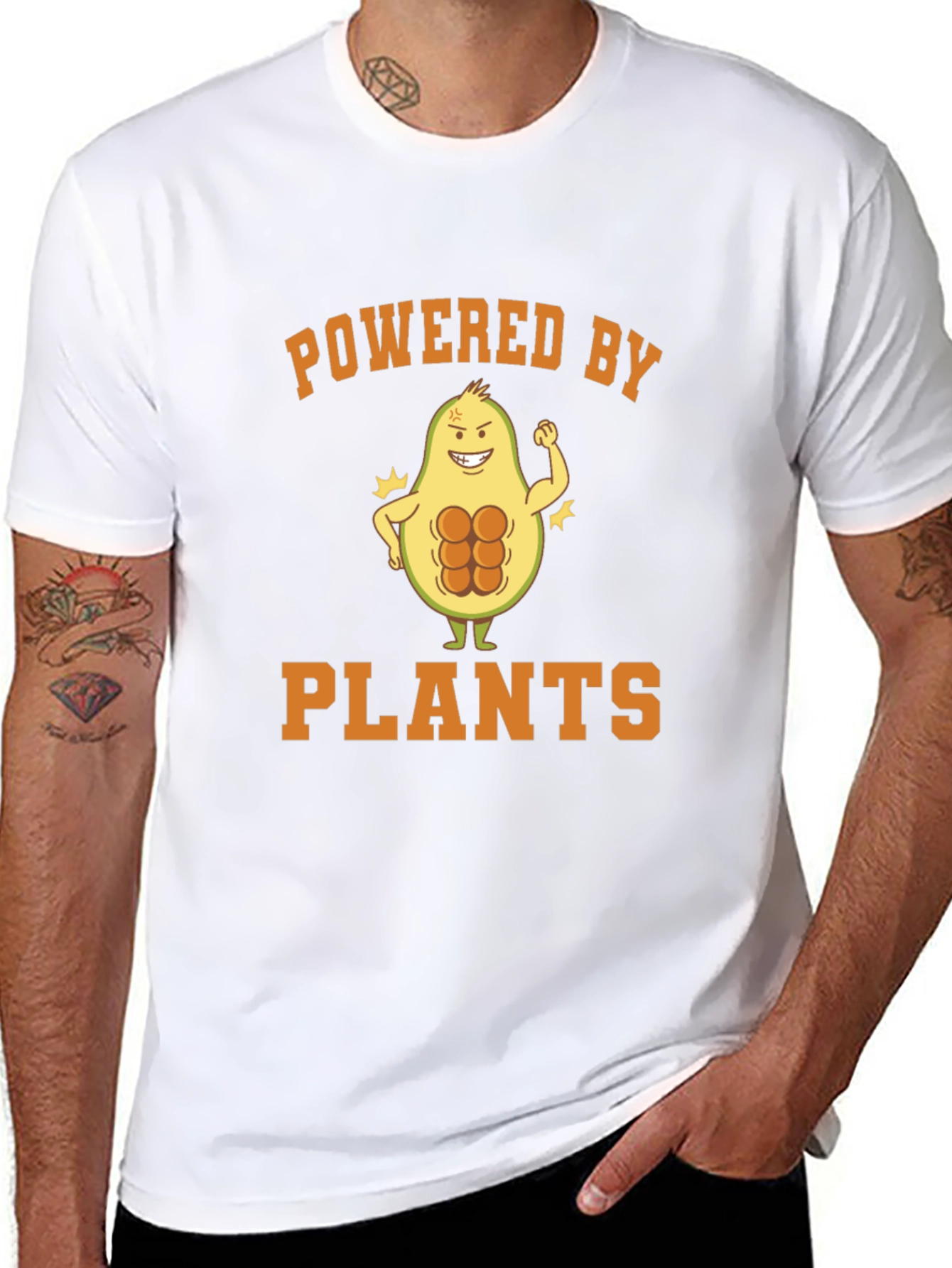 Powered by Plants Vegan T-Shirt Gym Avocado