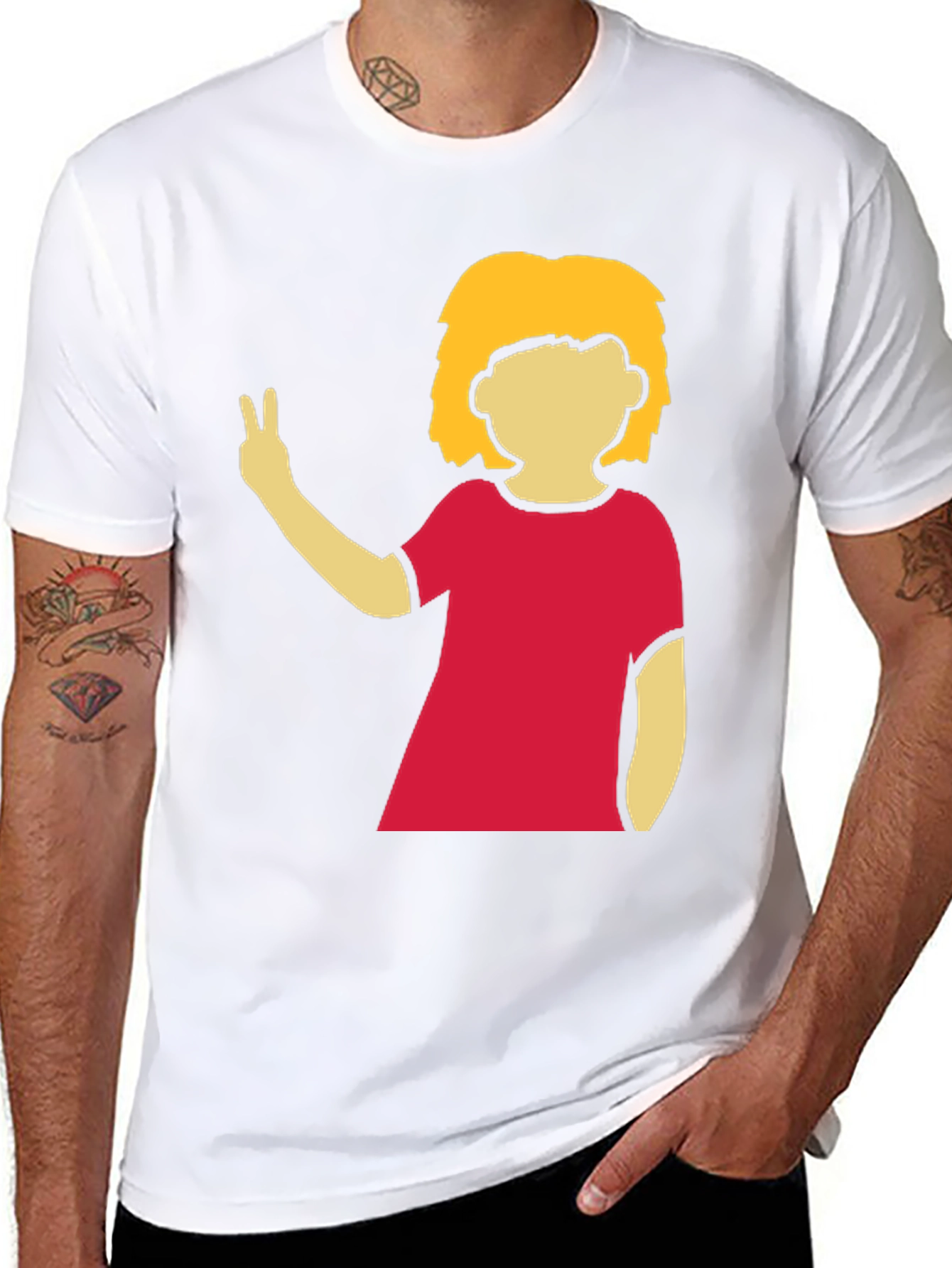 Peace Sign Graphic Tee - Black Casual T-Shirt