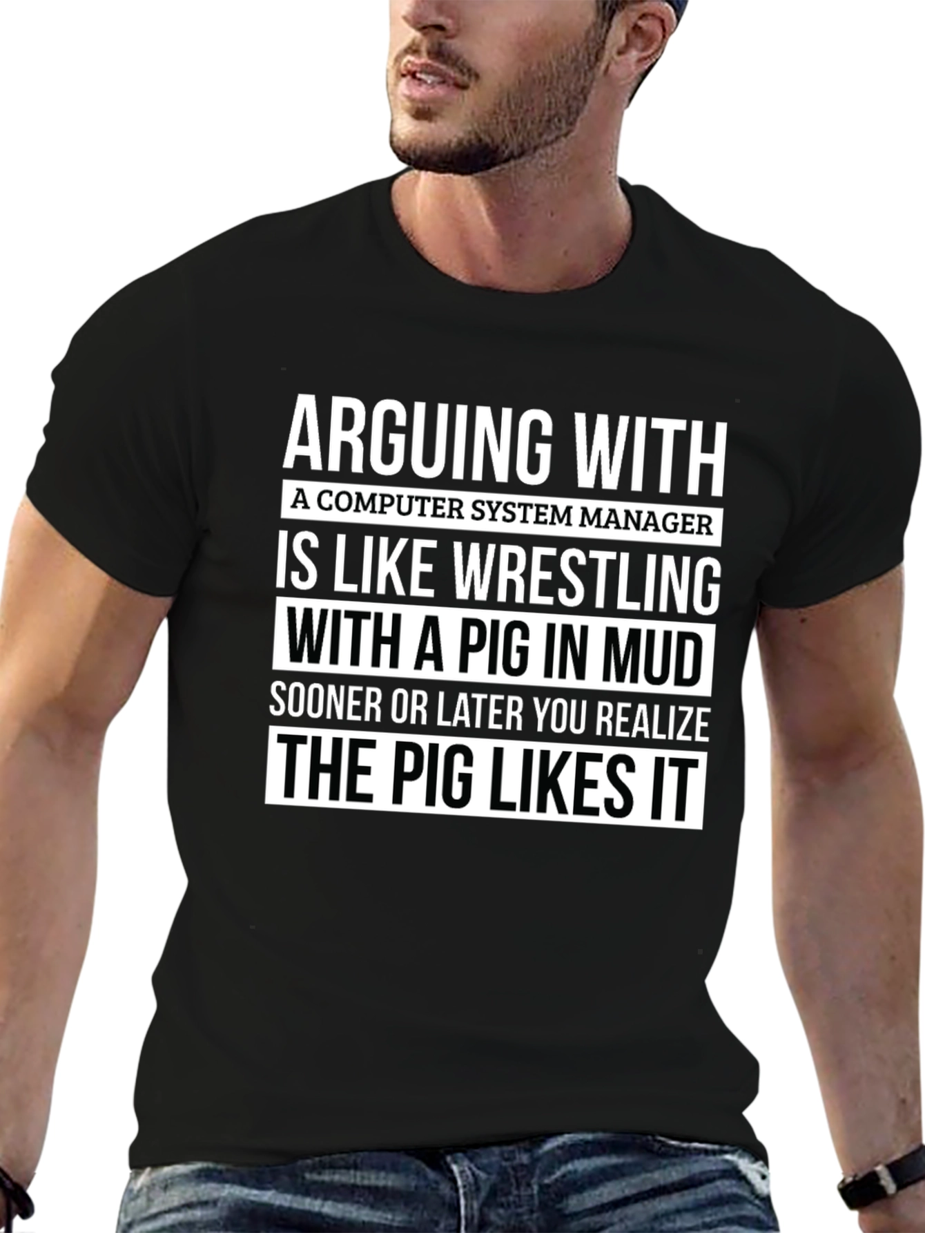 Computer System Manager Pig T-Shirt